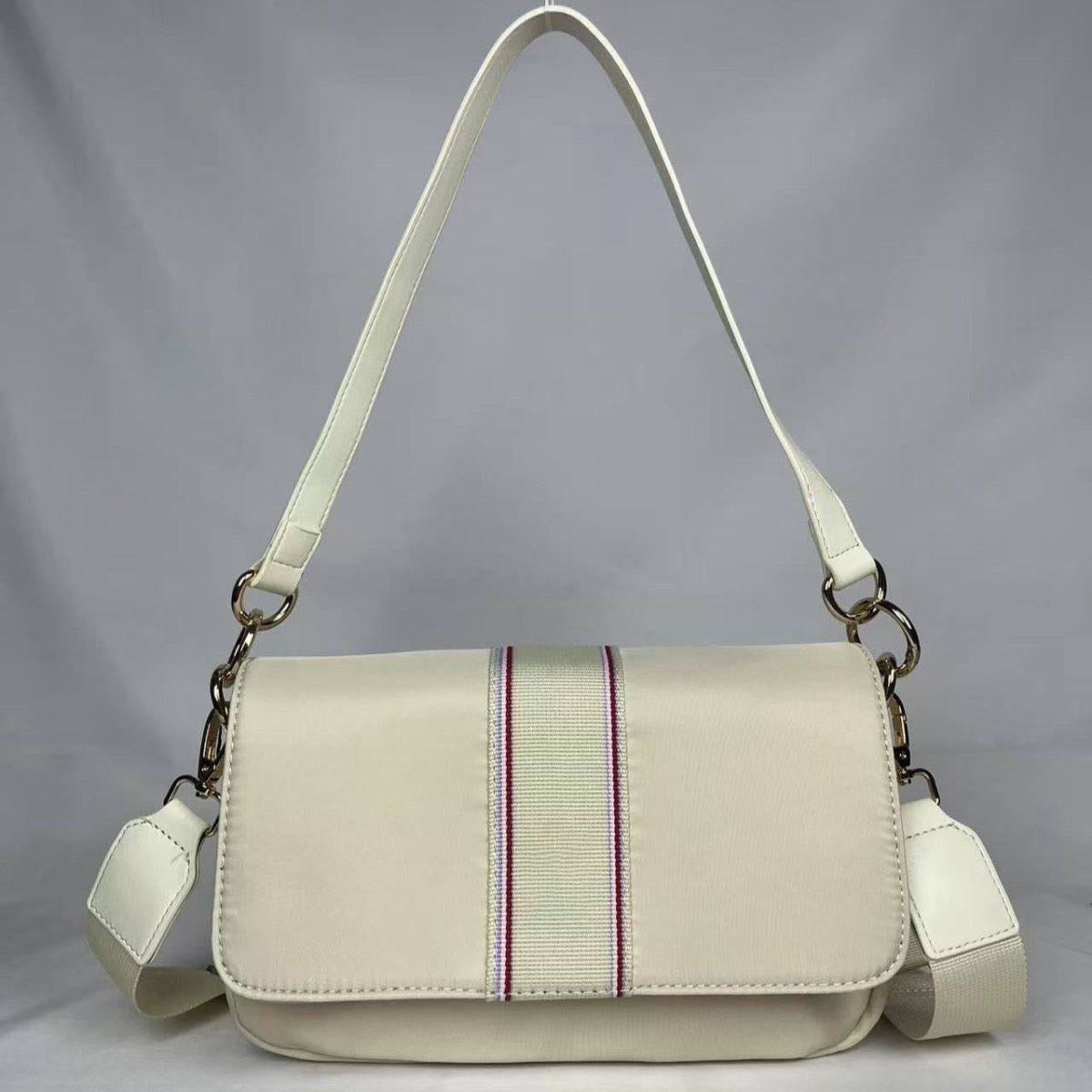 Women's New Fashion Joker Nylon Underarm Bag Wide Shoulder Strap Design Crossbody Bag.