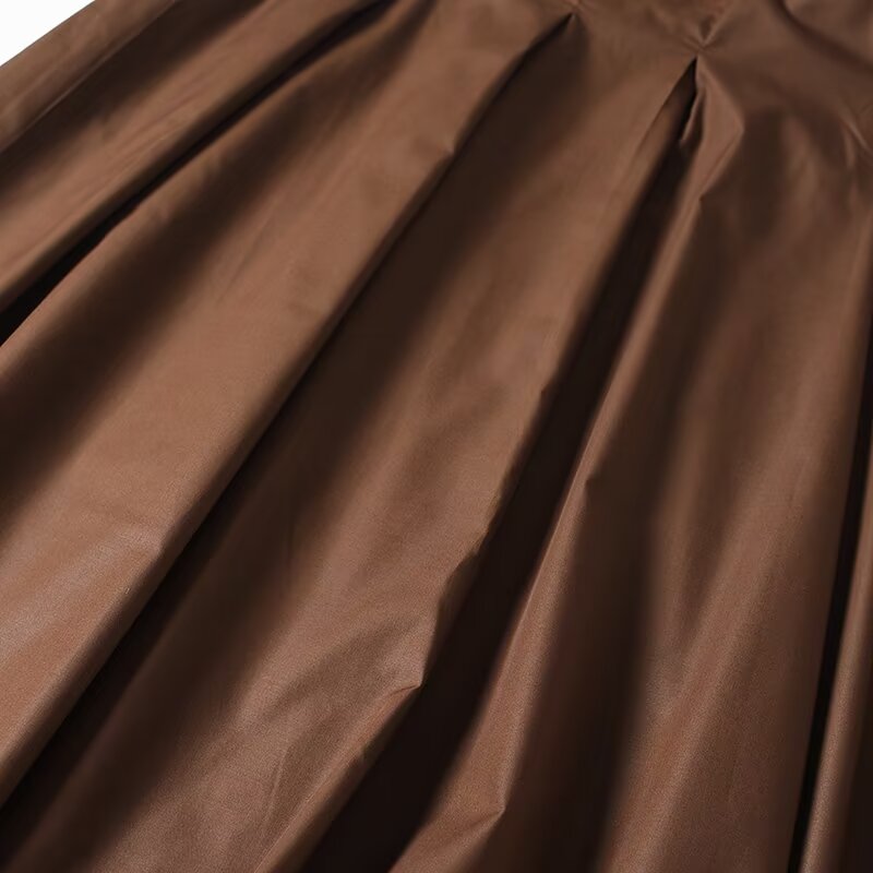Women's chic fashion casual pleated A-line MIDI skirt