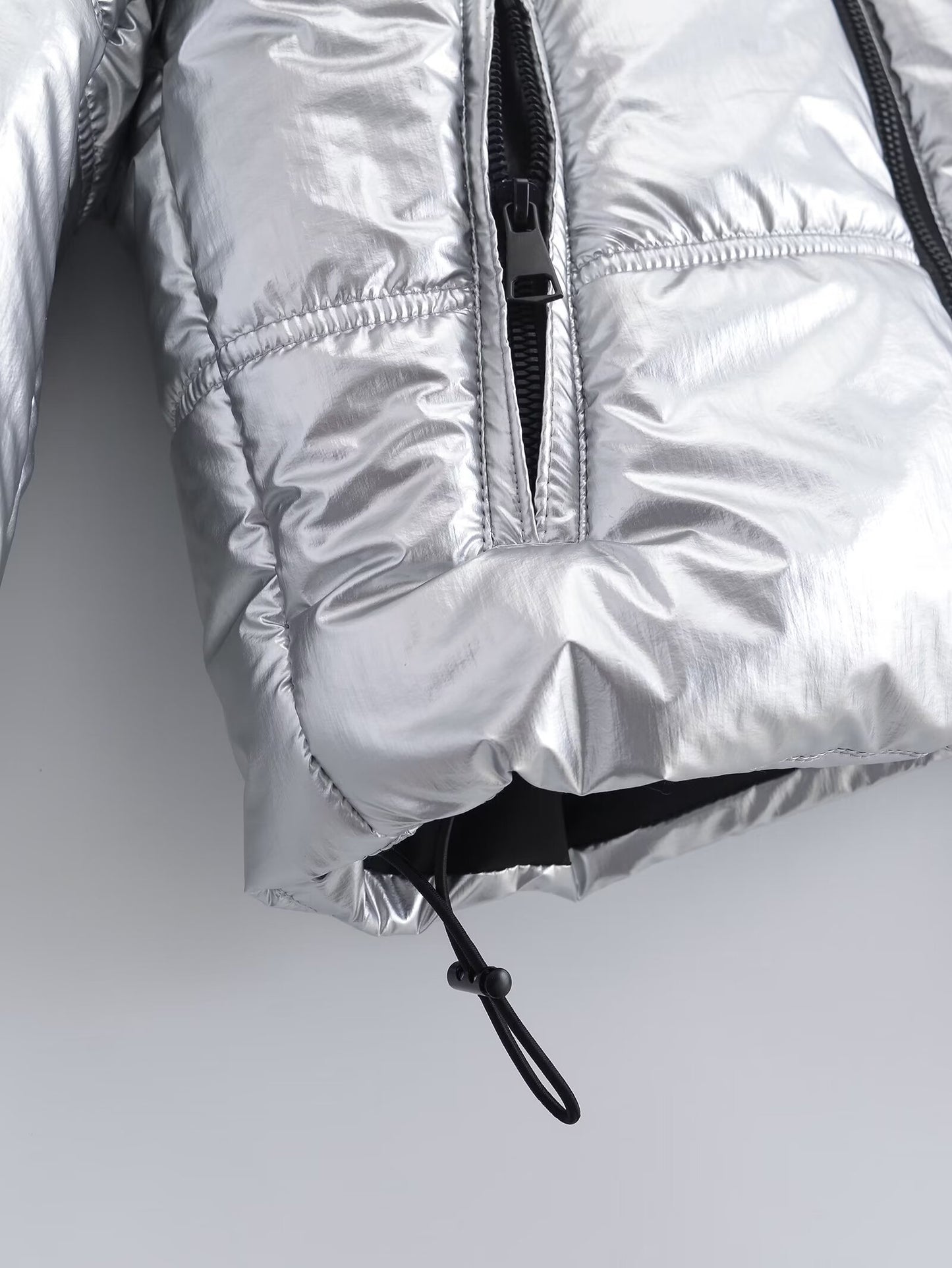 Women's metal series short thick hooded cotton Coat