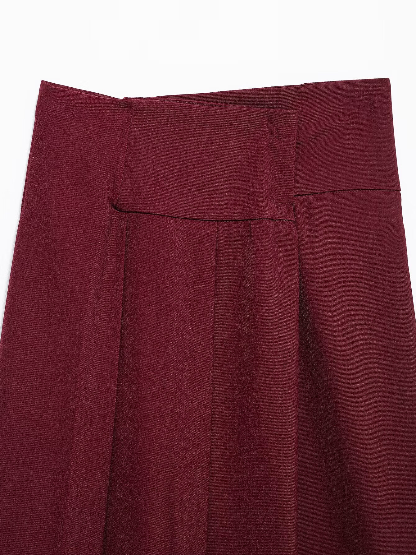 Women's new Chic fashion slim casual versatile solid wide pleated MIDI skirt retro high waisted button up women's skirt Mujer
