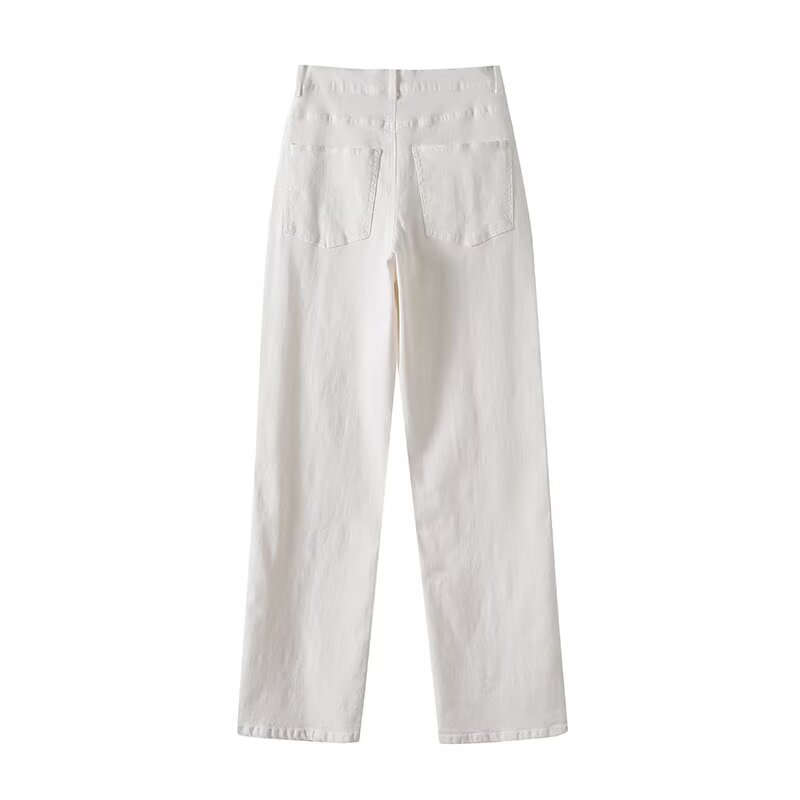 Women's new fashion casual versatile straight denim pants