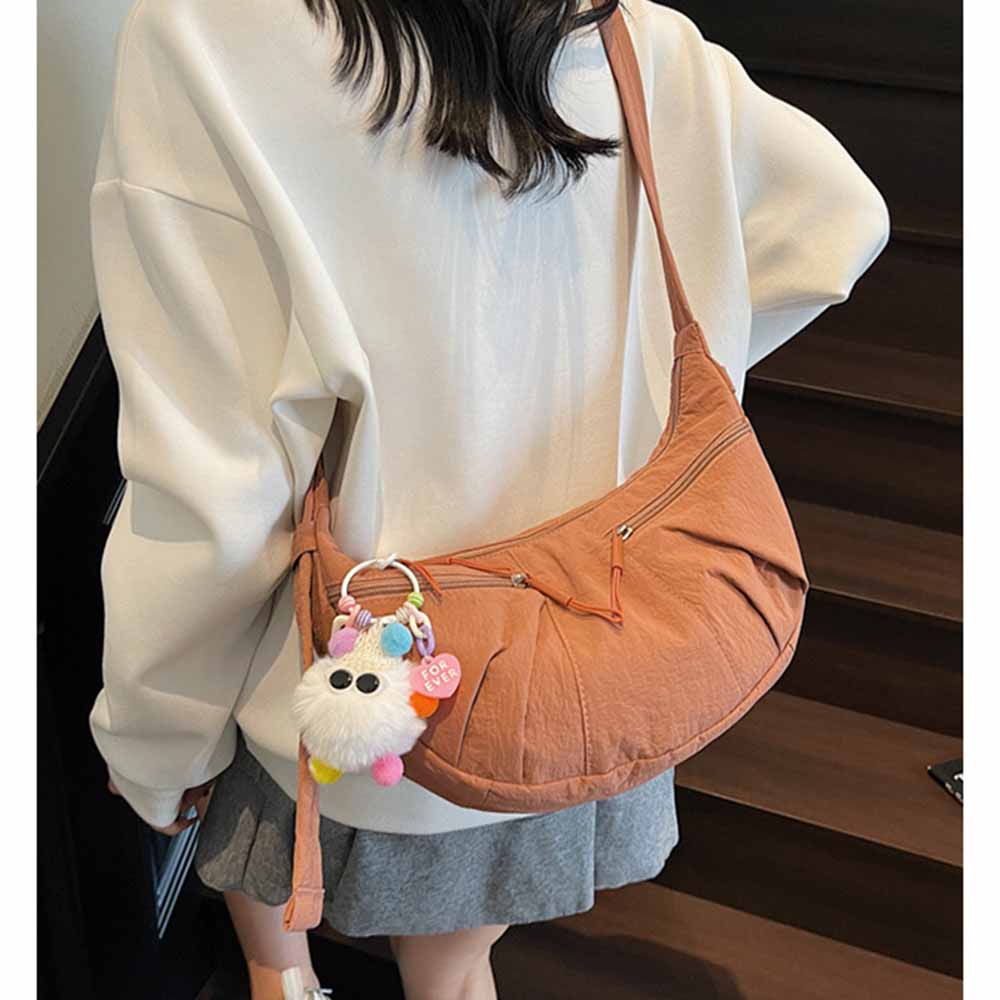 LU Women's new casual Joker lightweight pleated shoulder bag Messenger bag large capacity female bag