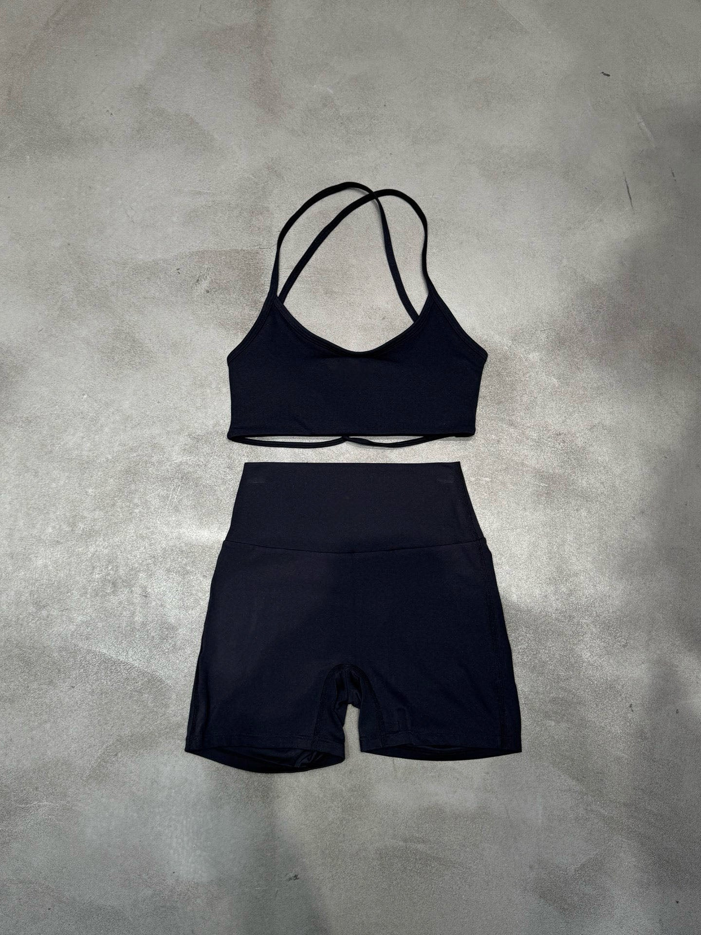 Women's New Yoga Suit Sports Fitness Cross Belt Design Vest Shorts Suit