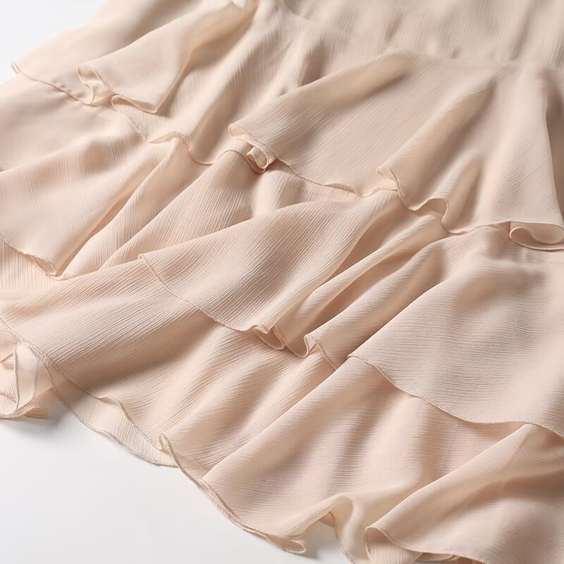 Women's new fashion casual ruffled Midi princess skirt