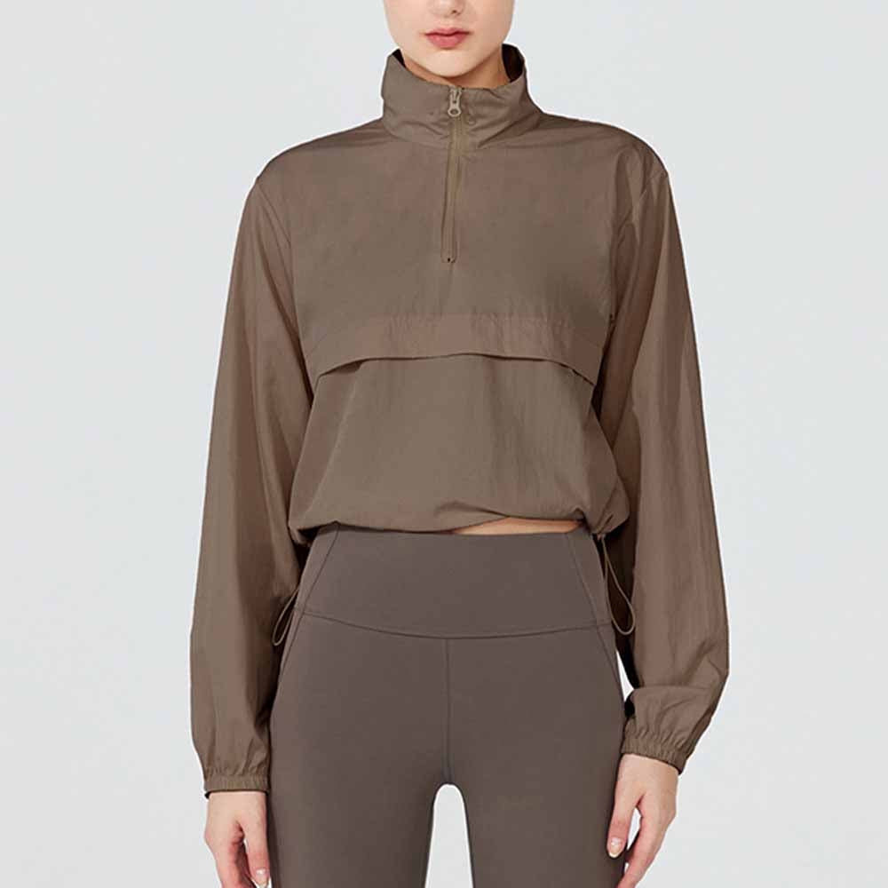 Women's New Fashion Joker Windproof Thin Sunscreen Yoga Smock Long Sleeve Loose Sports Coat