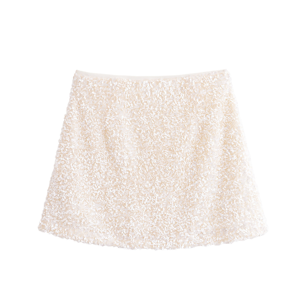 Women's New Fashion Joker Sequined Decorative Skirt Mini Skirt Retro High Waist Zipper Skirt Mujer
