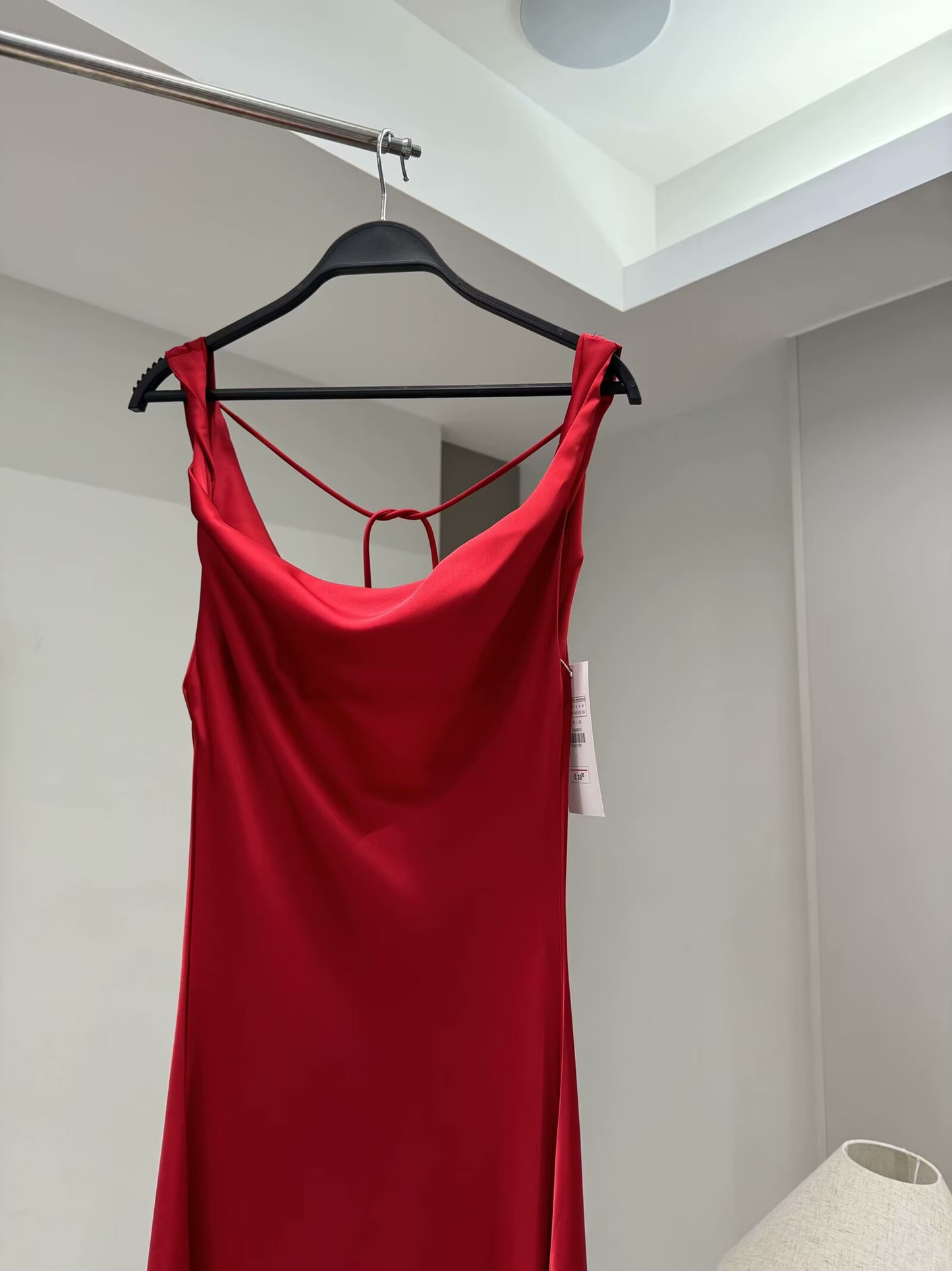 Women's new chic Fashion pleated collar slim satin texture sleeveless MIDI dress retro backless lace up women's dress Mujer