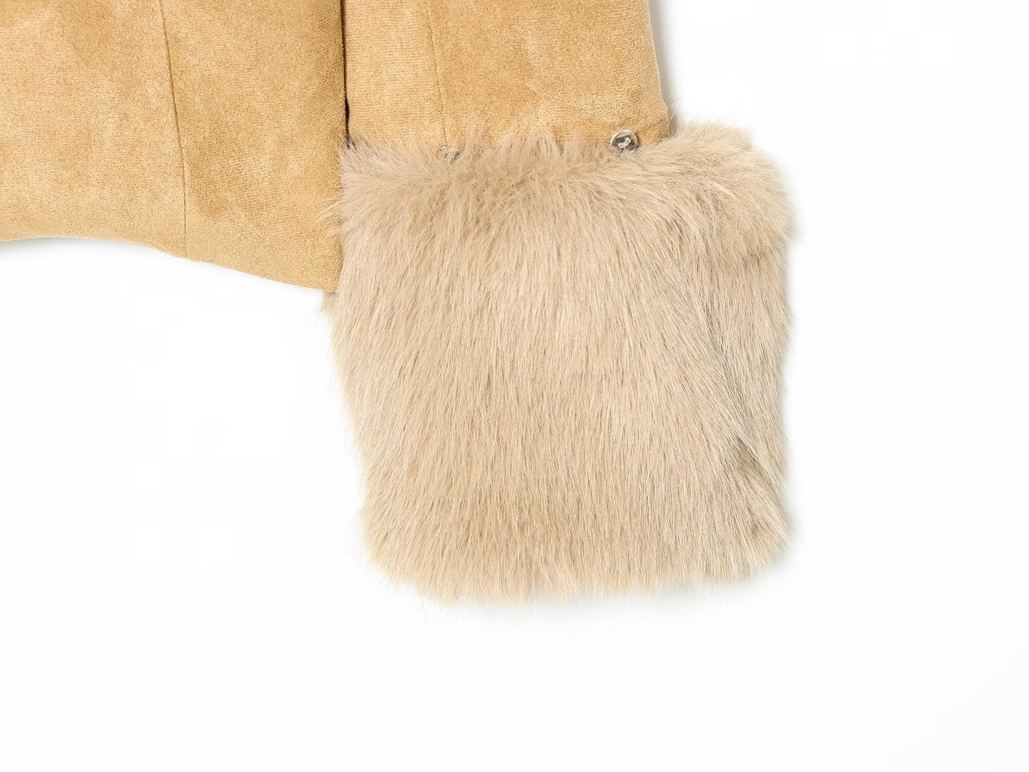 Women's suede Fur Faux Leather effect Blazer Coat