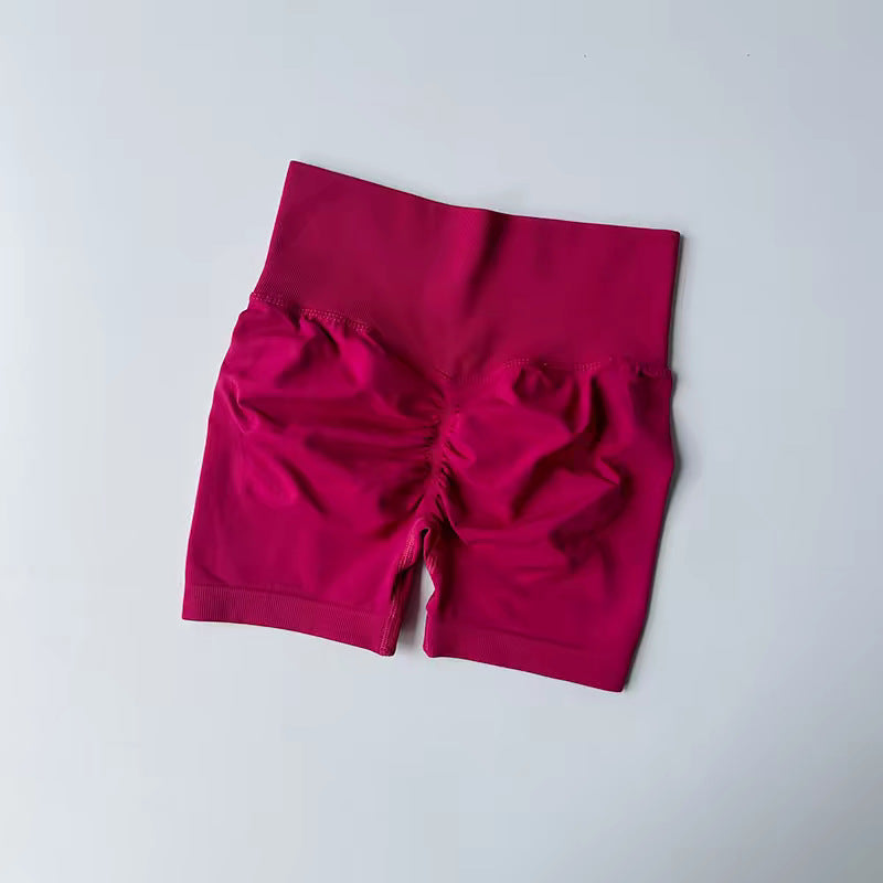 Women's new casual high waist hip running training quick-drying running training shorts.