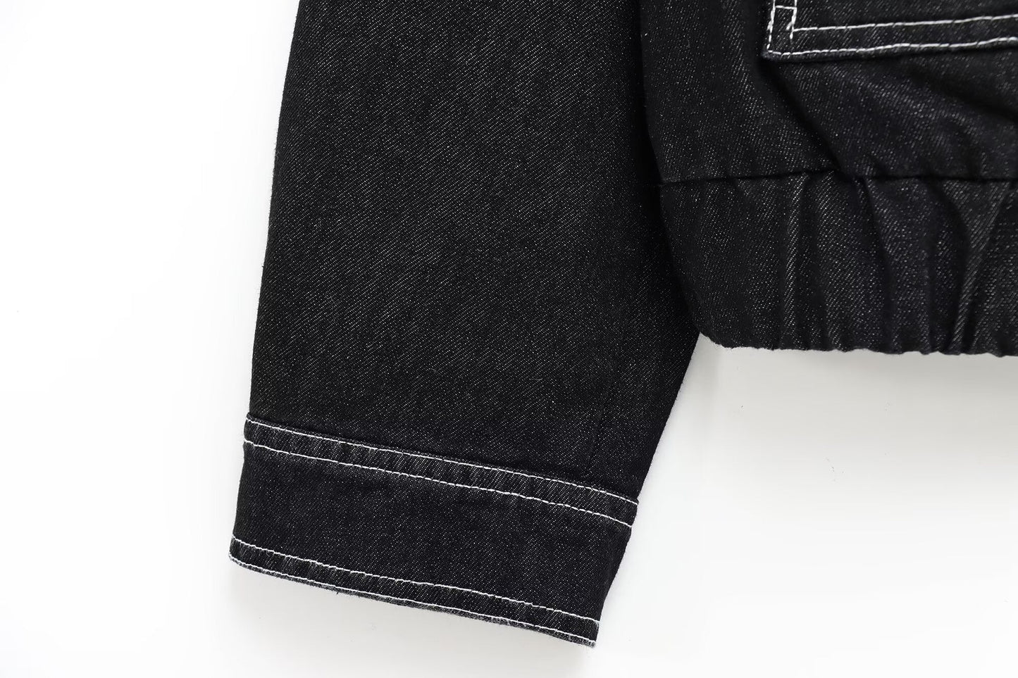 Women's new Fashion flip pocket decoration casual denim effect jacket retro long sleeved zipper women's coat chic top+jeans women's suit
