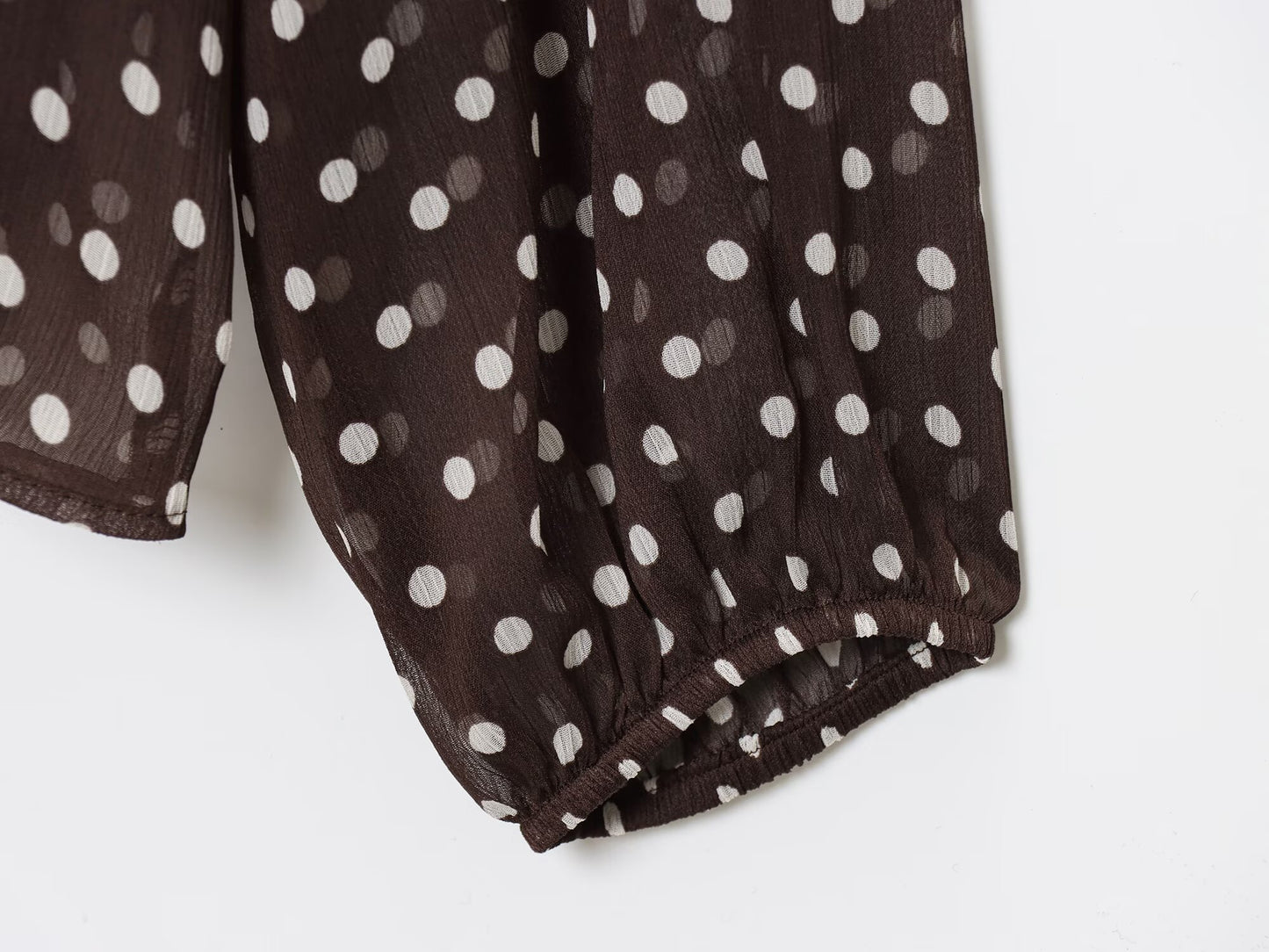 Women's bow decoration polka dot shirt