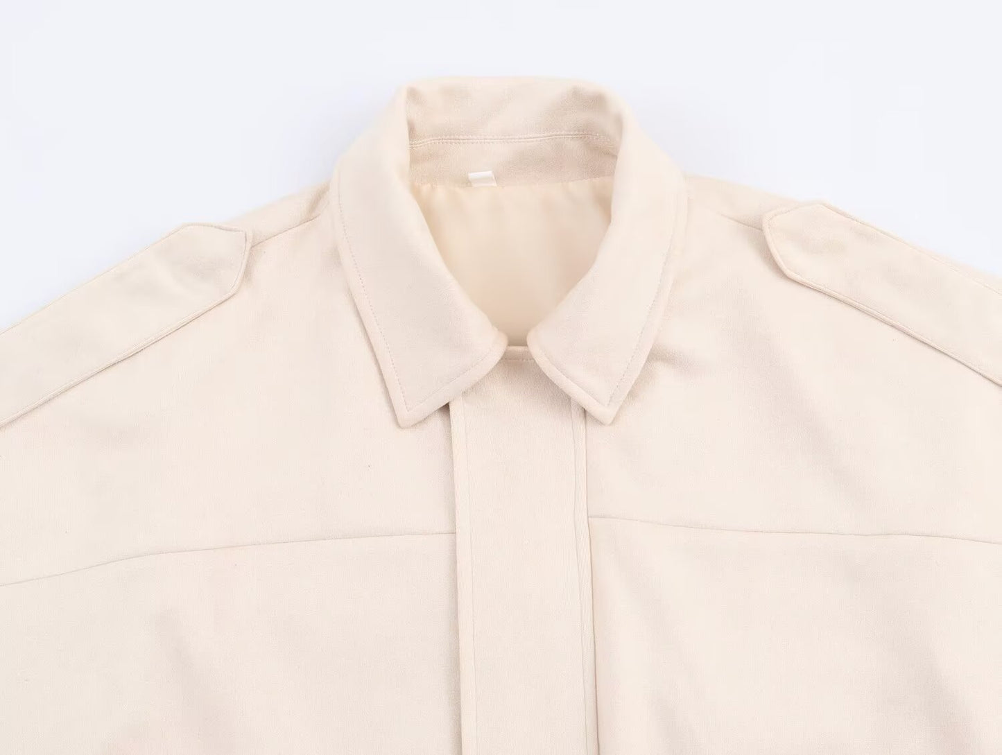 Women's new fashion faux suede effect loose bat sleeves flight jacket Coat