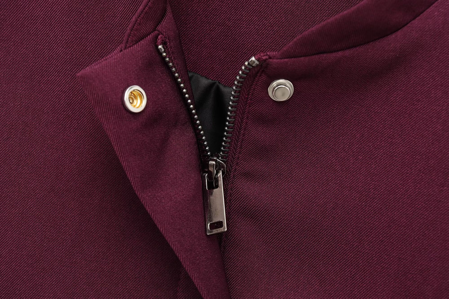 Women's new Fashion side pocket decoration casual stand collar flying jacket coat retro long sleeved zipper women's coat chic top