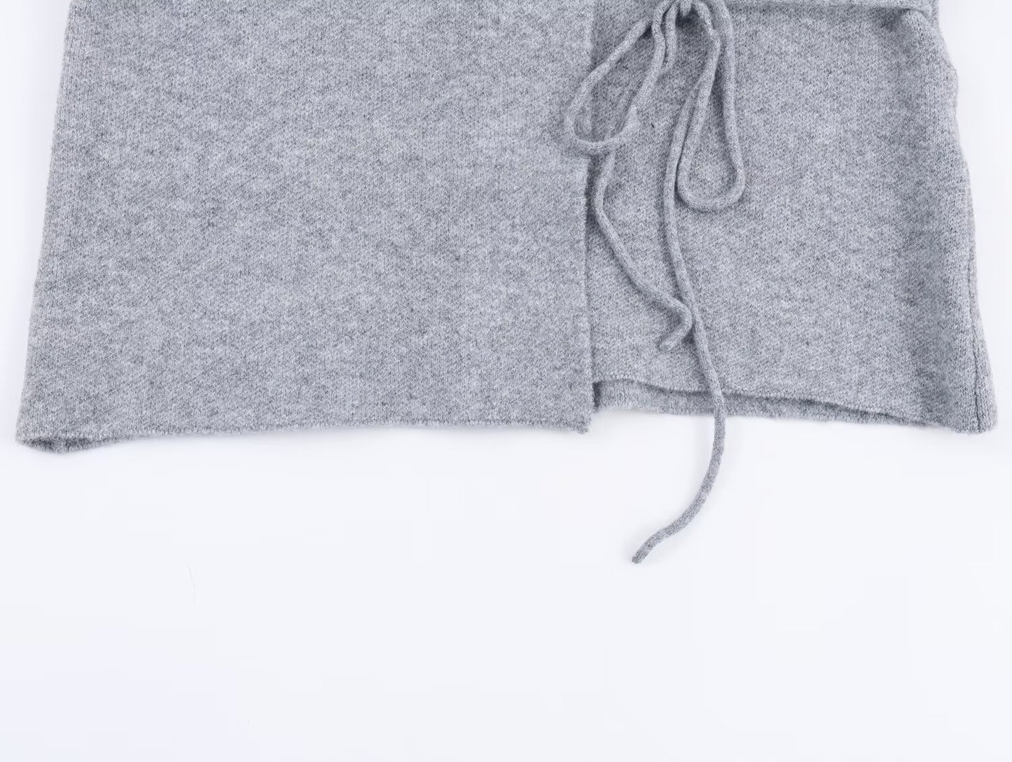 Women's Split sleeve design knitted lace up Coat