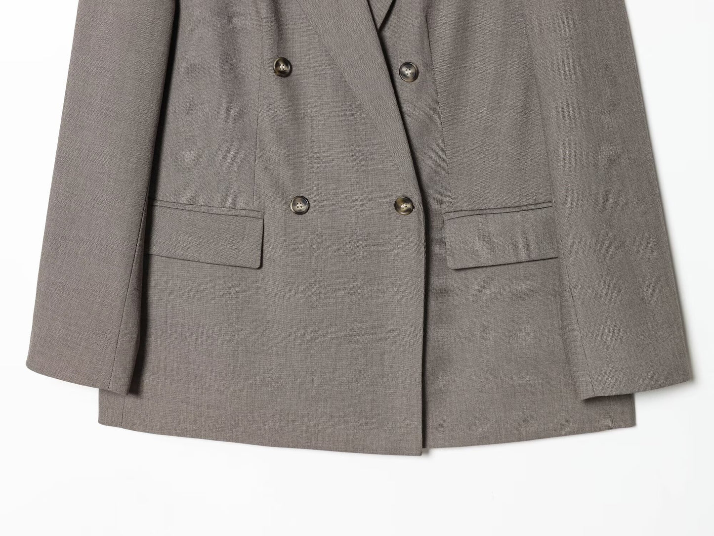 Women's loose double breasted lapel Blazer Coat +Pants