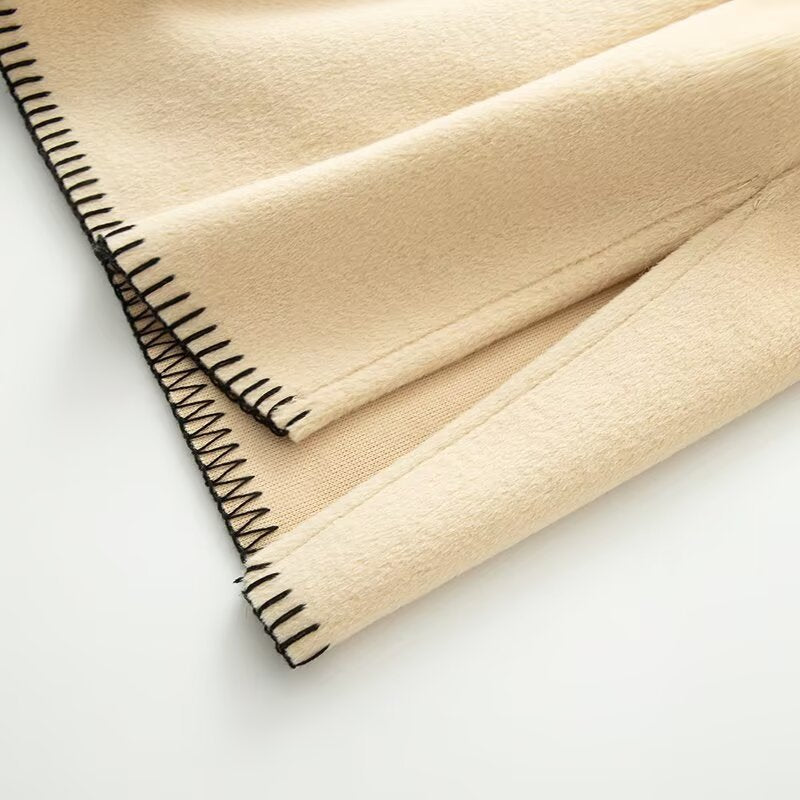 Women's New Loose High Neck Wool Blended Coat