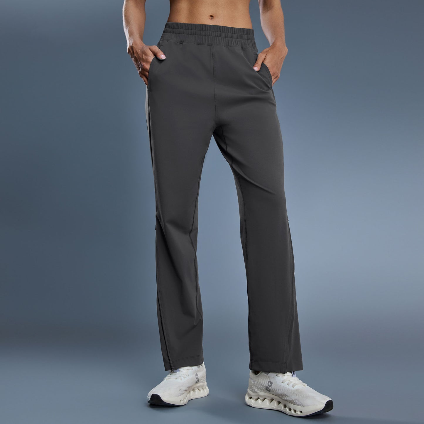 Women's breathable pants zipper design casual sweatpants