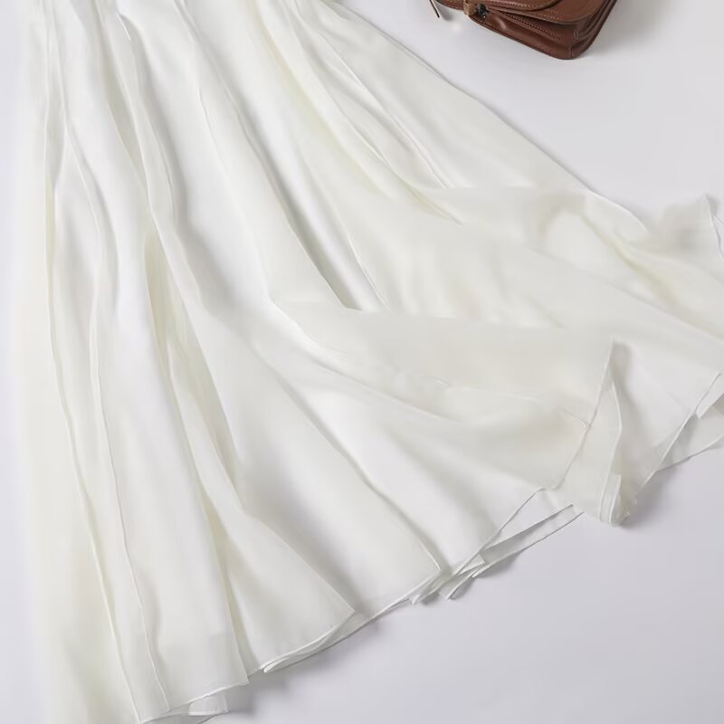 Women's new fashion vacation style draped suspender MIDI dress