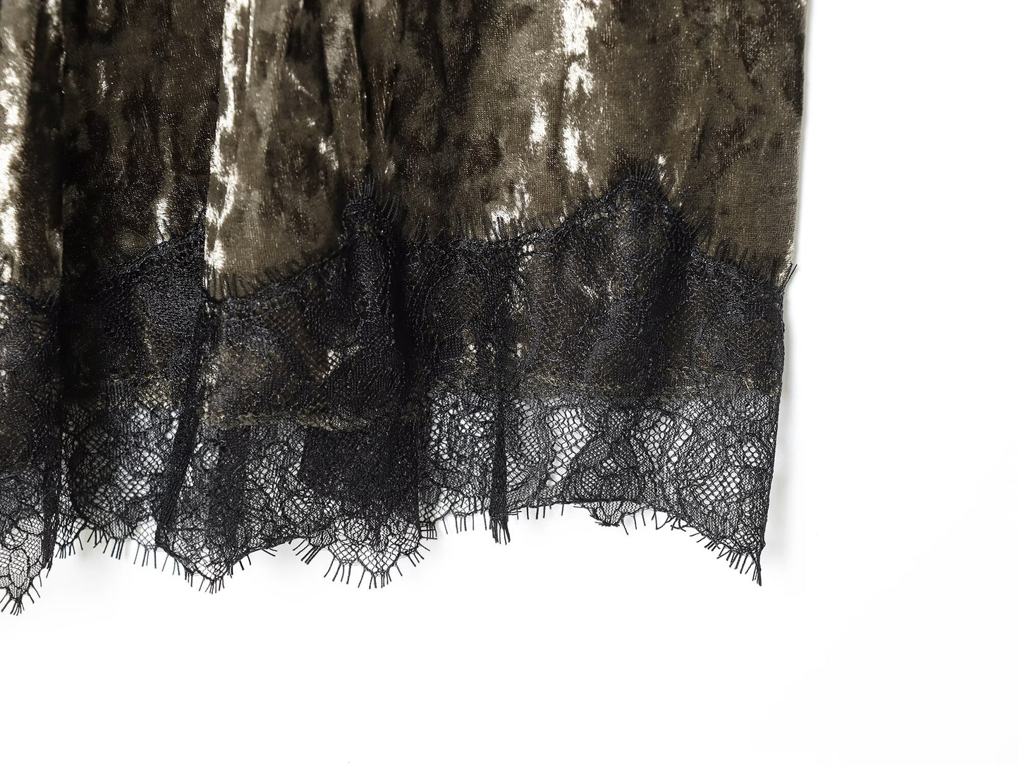 Women's New Fashion Retro Velvet Lace Midi Skirt