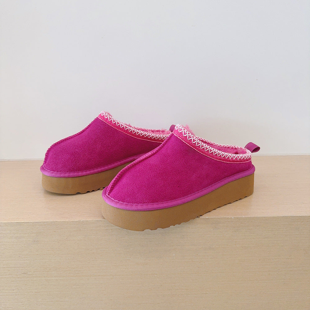 Women's new versatile low-top thick-soled snow boots have a shoe box