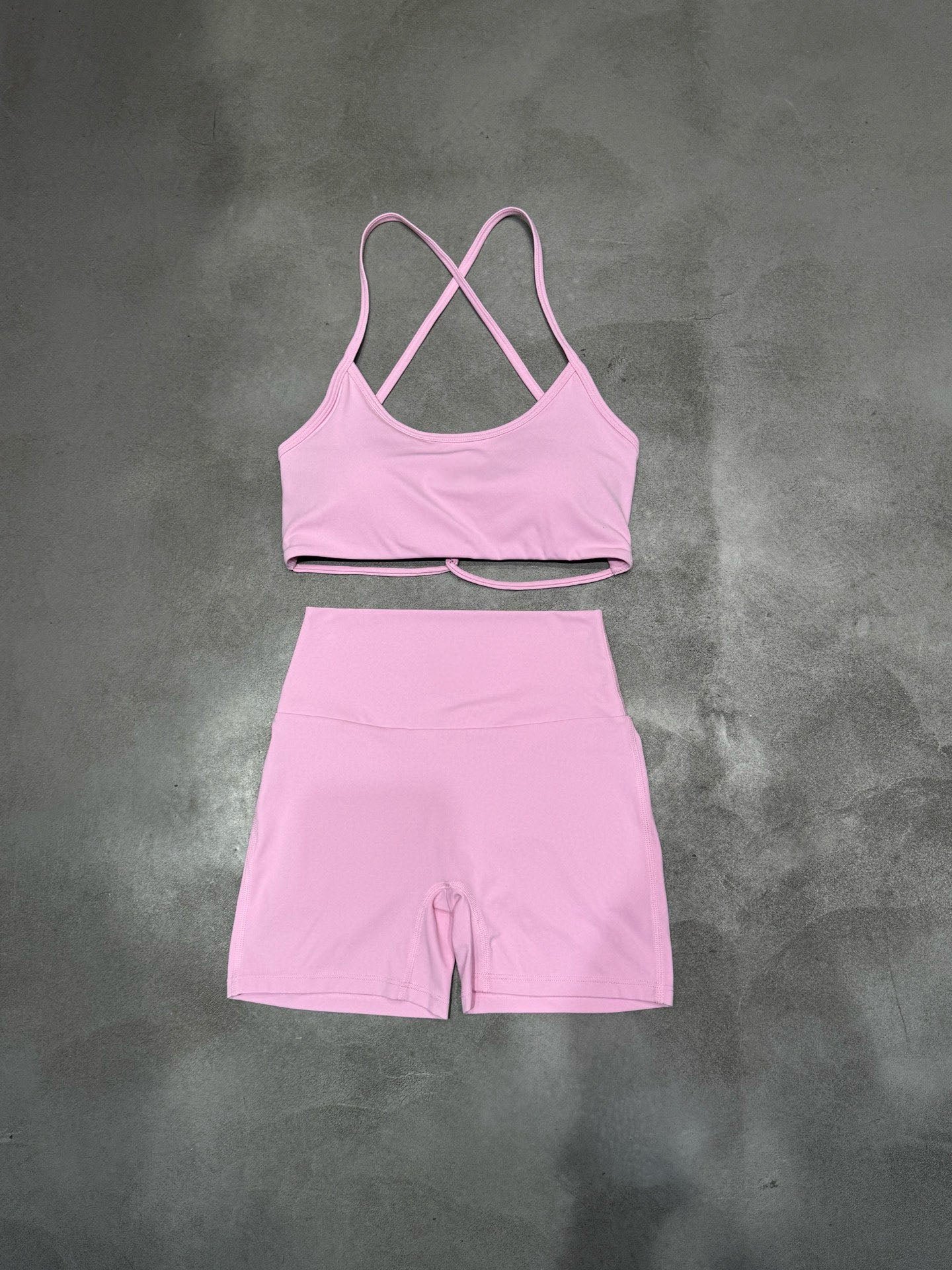 Women's New Yoga Suit Sports Fitness Cross Belt Design Vest Shorts Suit