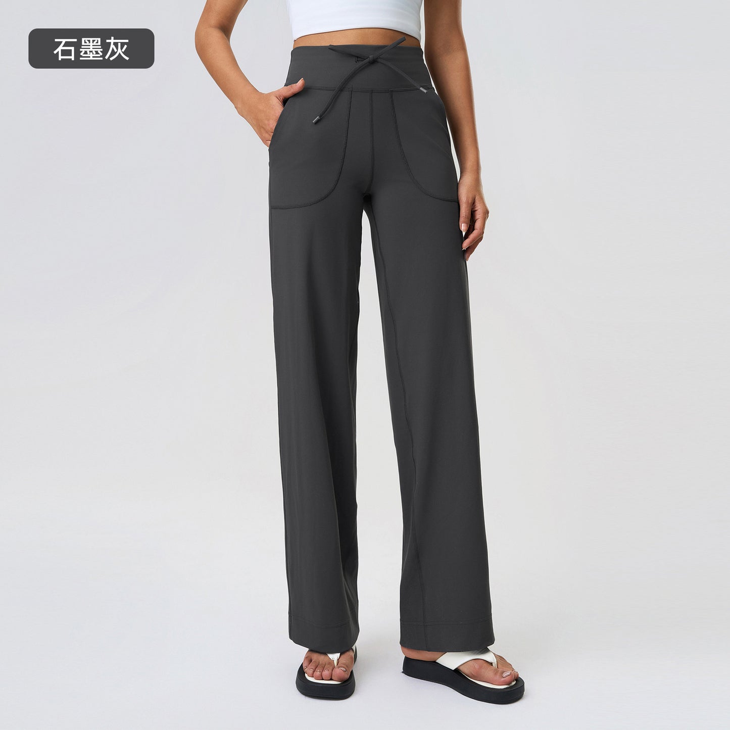 LU Women's new Joker pocket fitness yoga pants sports casual pants