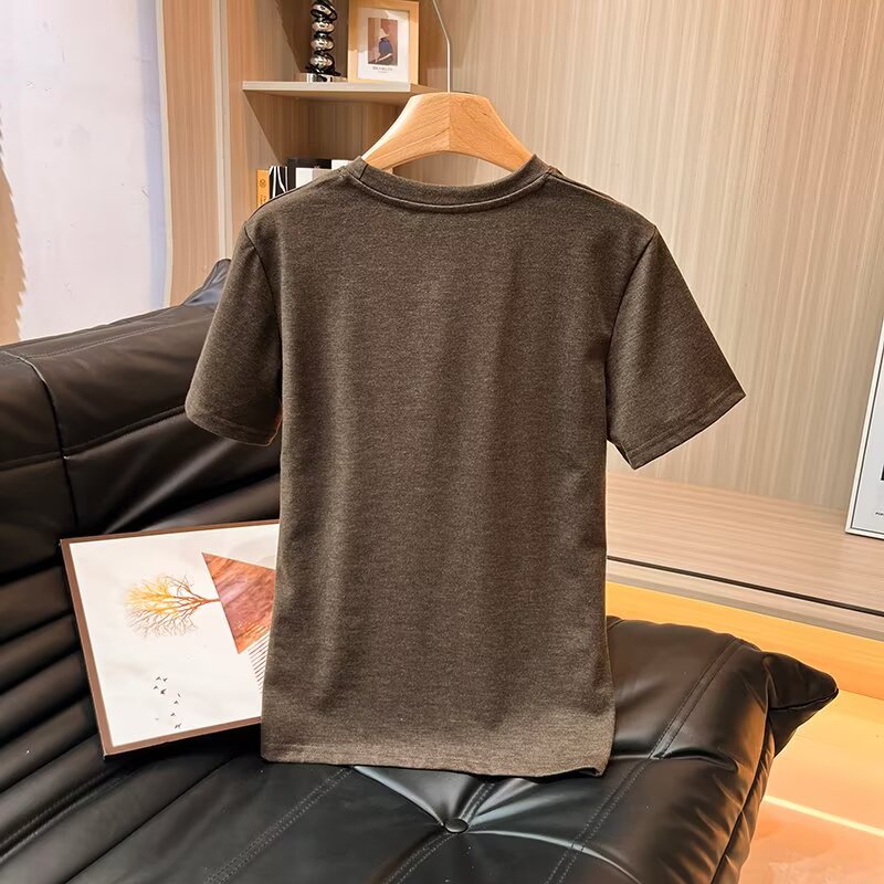 Women's new fashion O Neck basic style short sleeved cotton T-shirt