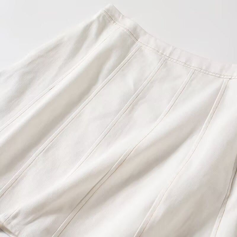 Women's chic fashion casual versatile denim A-line mini skirt