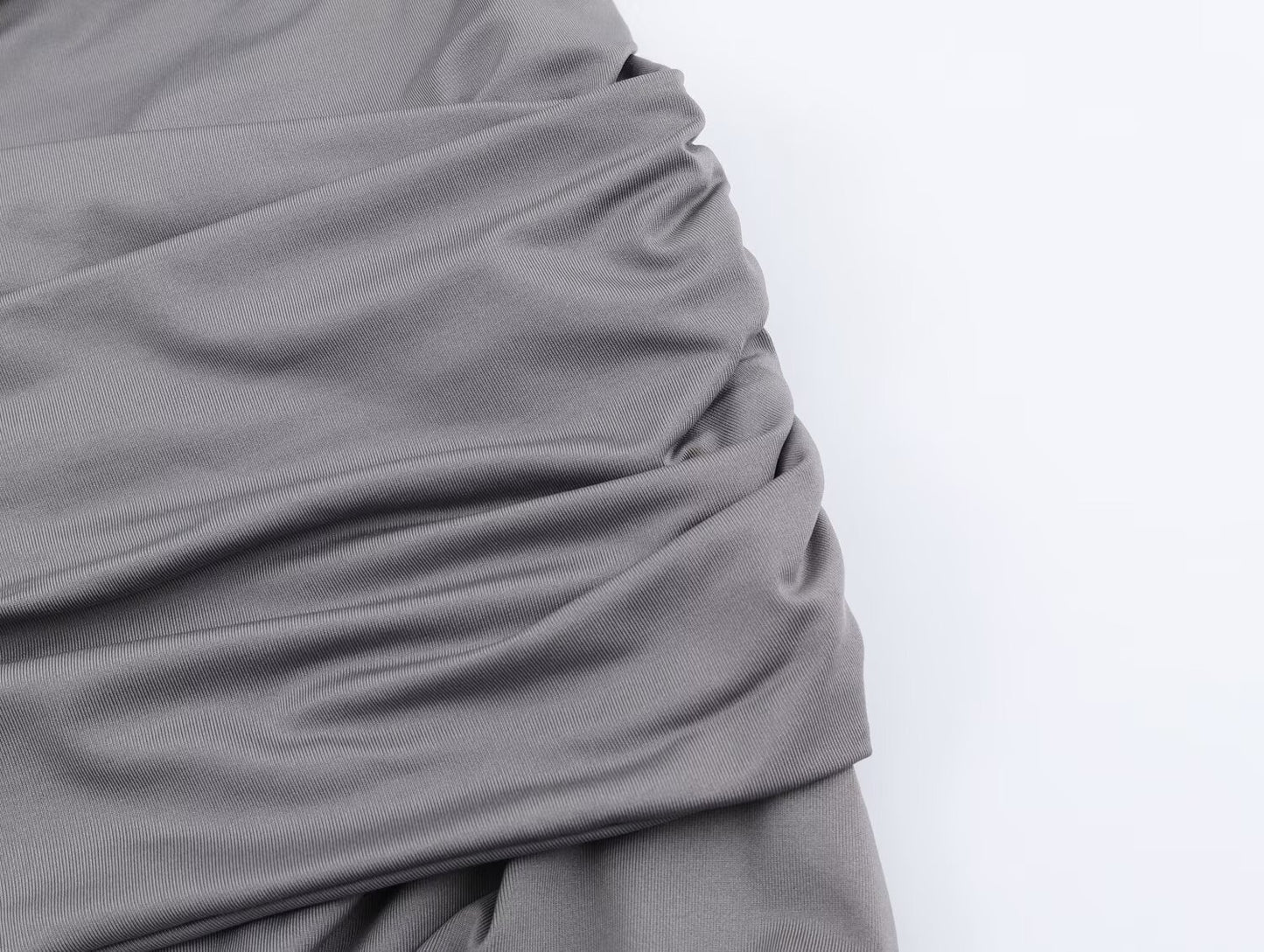 Women's new fashion sexy pleated hanging collar MIDI dress
