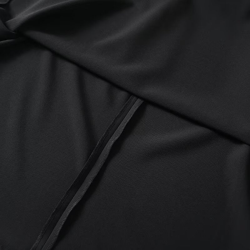 Women's new fashion black elastic waist trumpet Midi skirt