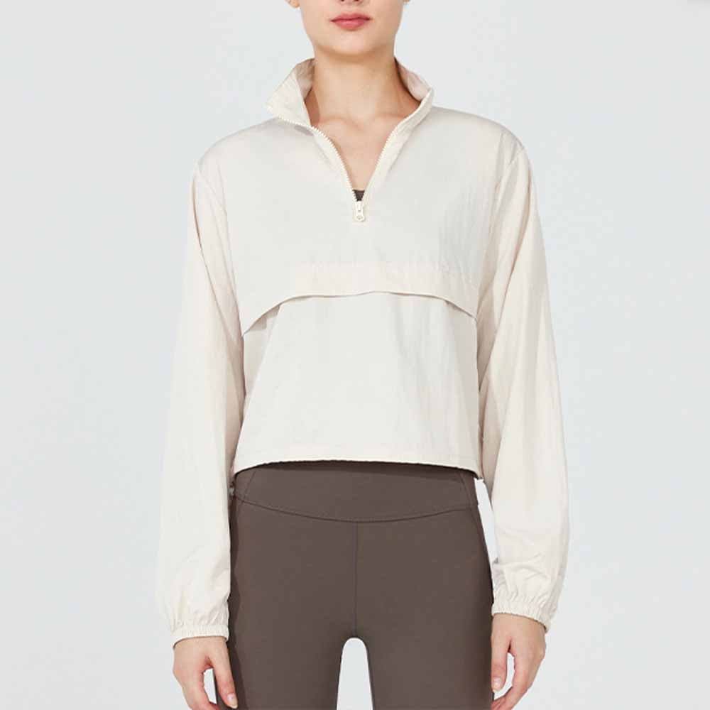Women's New Fashion Joker Windproof Thin Sunscreen Yoga Smock Long Sleeve Loose Sports Coat
