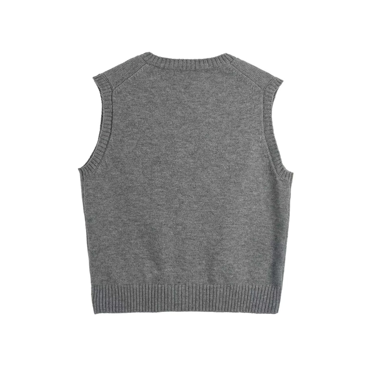 Women's new fashion soft texture O-Neck sleeveless knitted vest