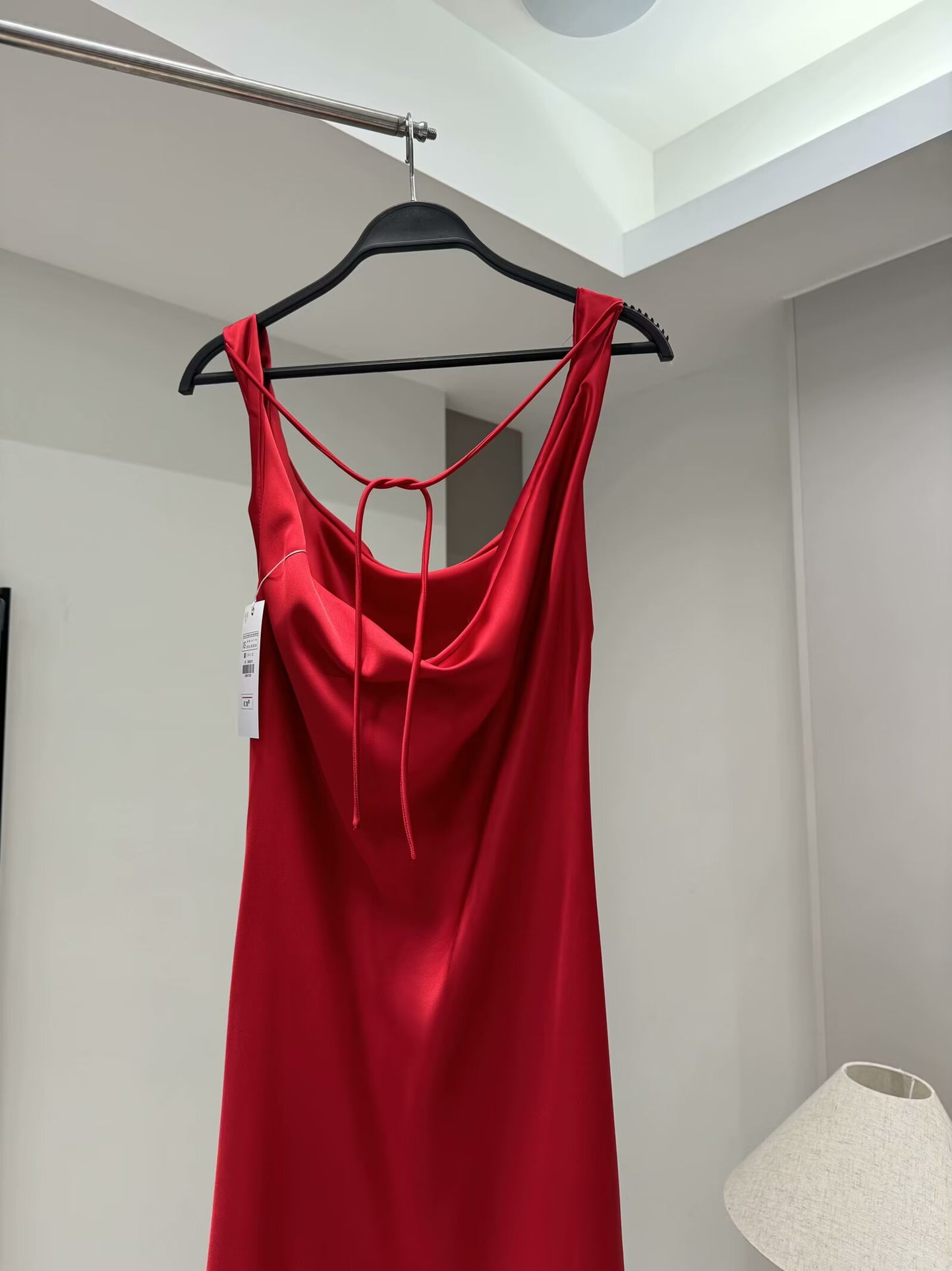 Women's new chic Fashion pleated collar slim satin texture sleeveless MIDI dress retro backless lace up women's dress Mujer