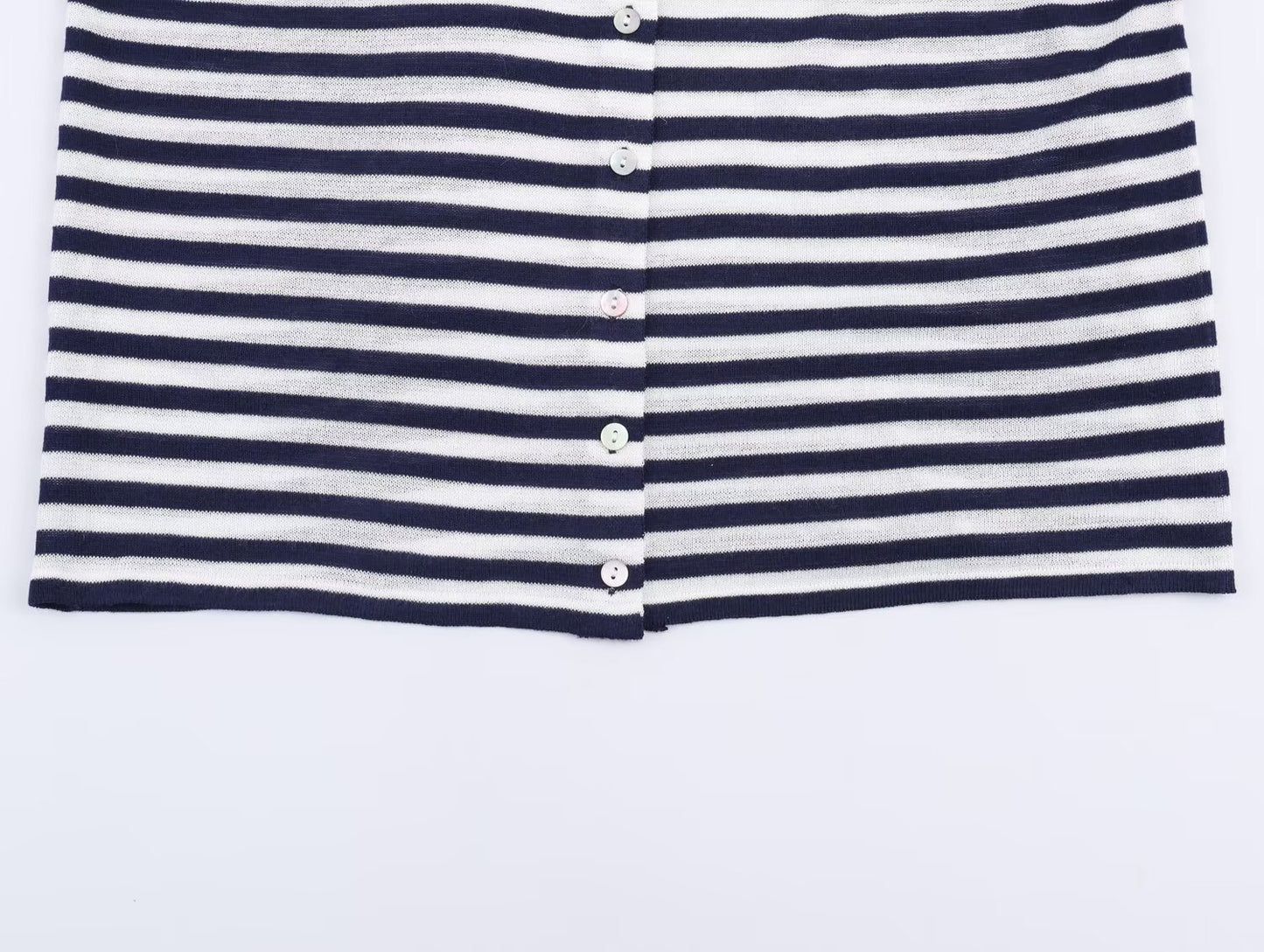 Women's comfortable O Neck striped knitted Coat