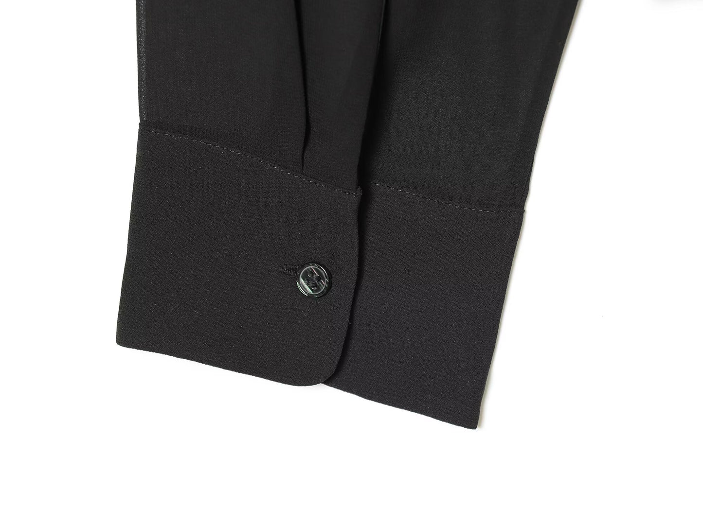 Women's tie decoration pleated chiffon top