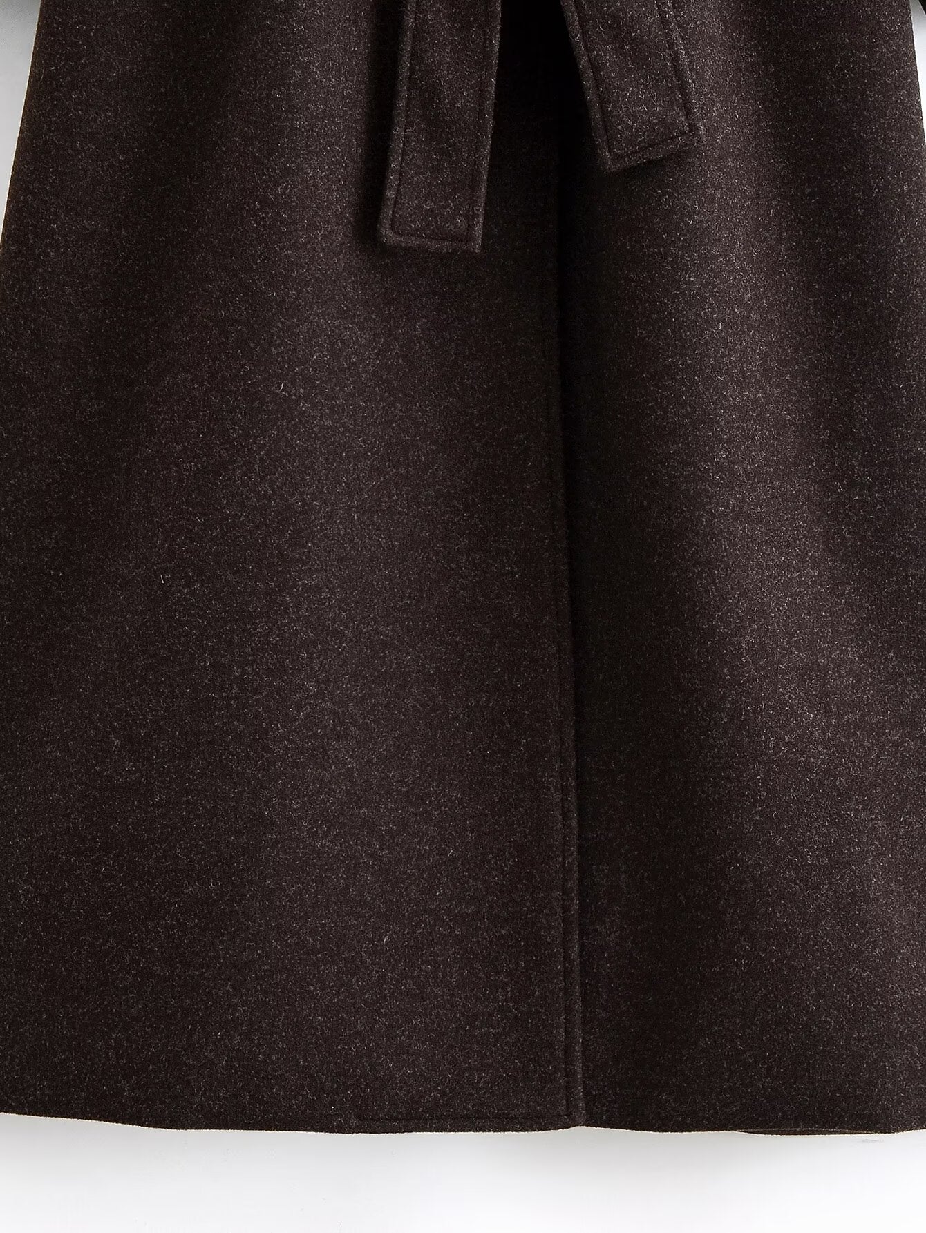 Women's with Belt loose warm Lapel woolen coat