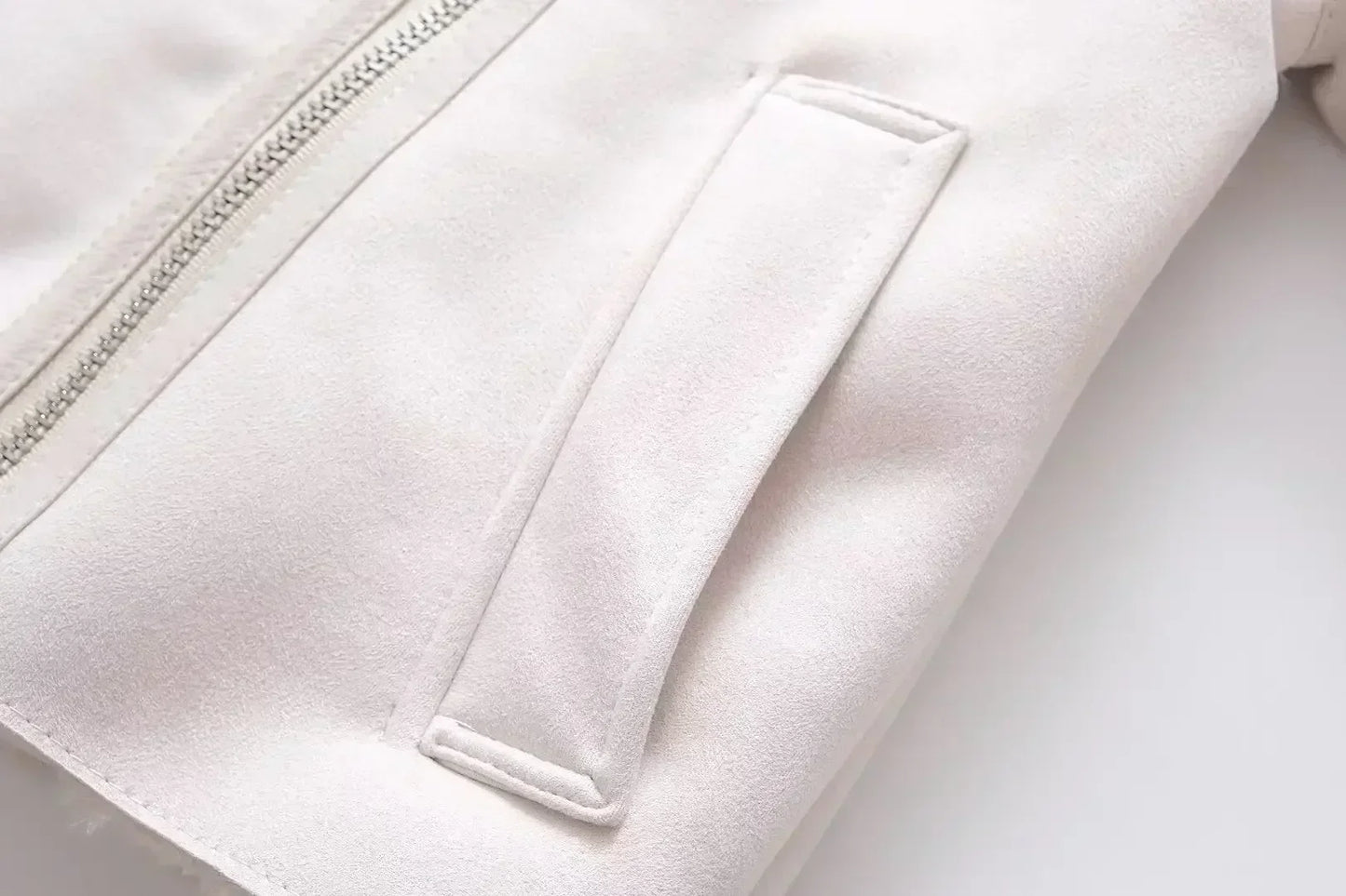 Women Winter Fashion Cropped Fur Faux Leather Warm Jacket Coat Vintage Long Sleeve Side Pockets Female Outerwear Chic Tops