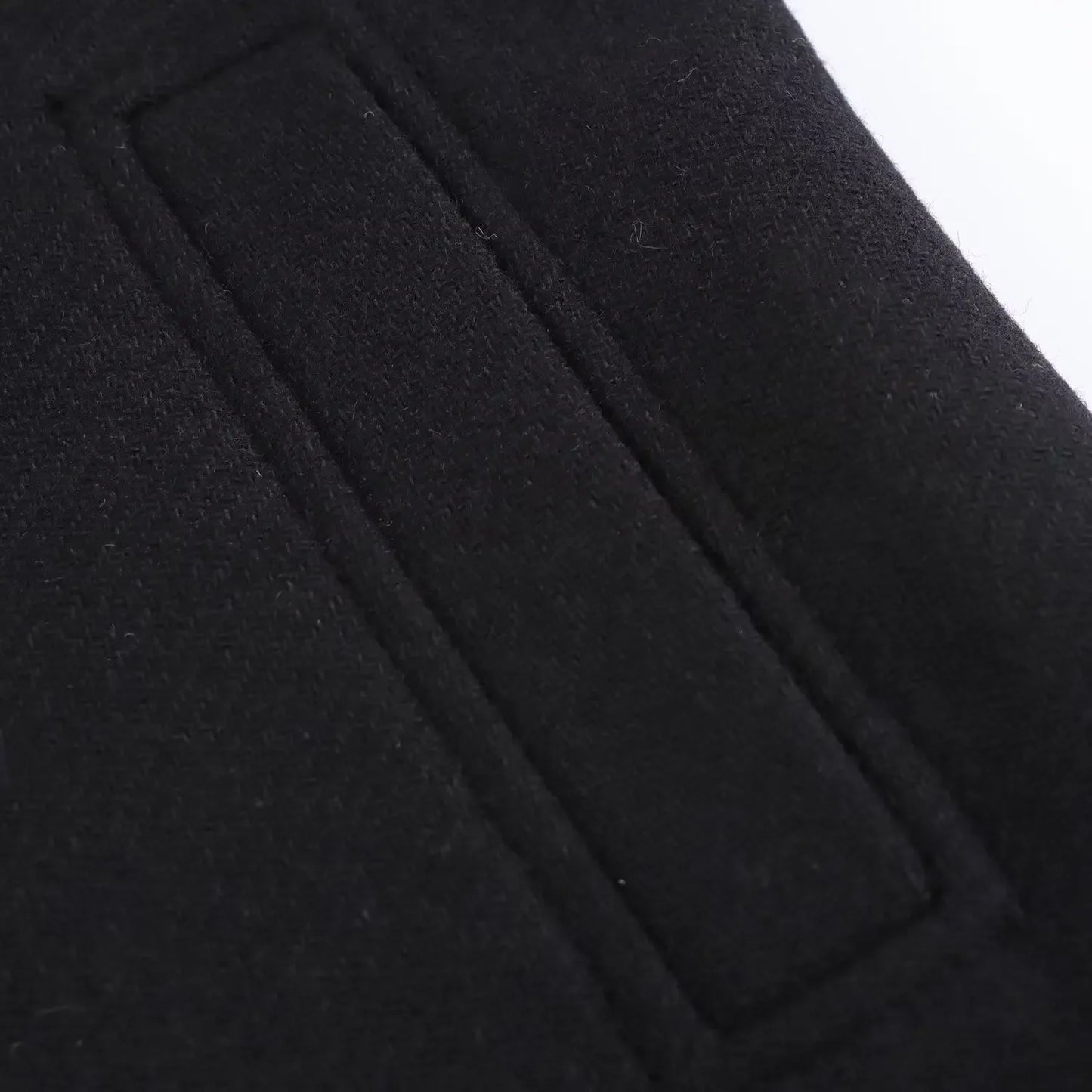 Women's new fashion gold double breasted decoration slim stand Neck woolen coat retro long sleeved pocket women's coat Chic top