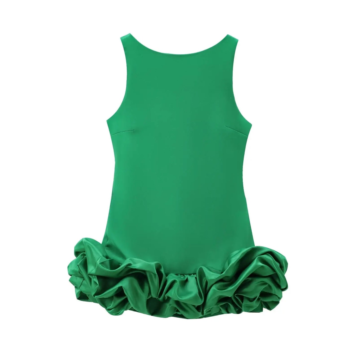 Women's new fashion pleated puffy hem design multi-color slim sequin mini dress retro sleeveless backless women's dress Mujer
