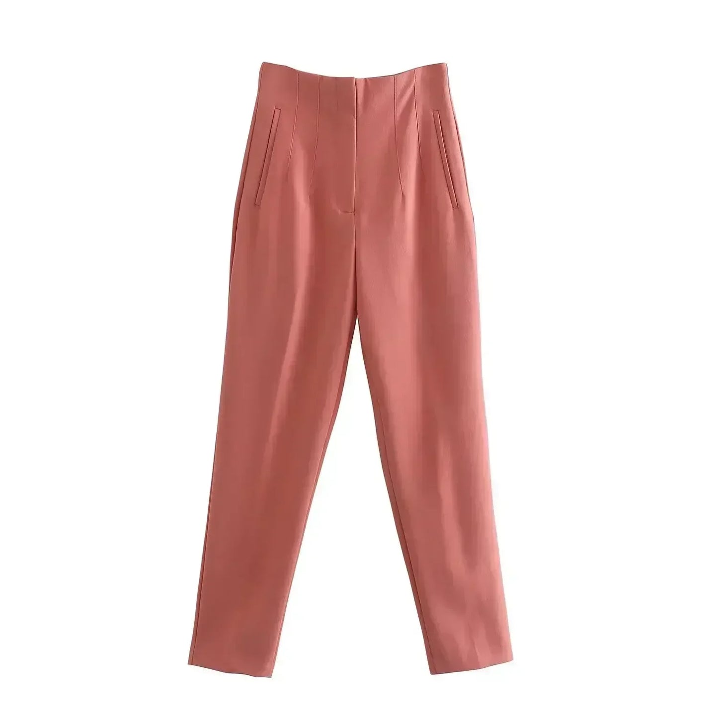 Woman Pants 2023 Chic Fashion Office Wear Pants For Women Vintage High Waist Zipper Fly Female Ankle Trousers Mujer