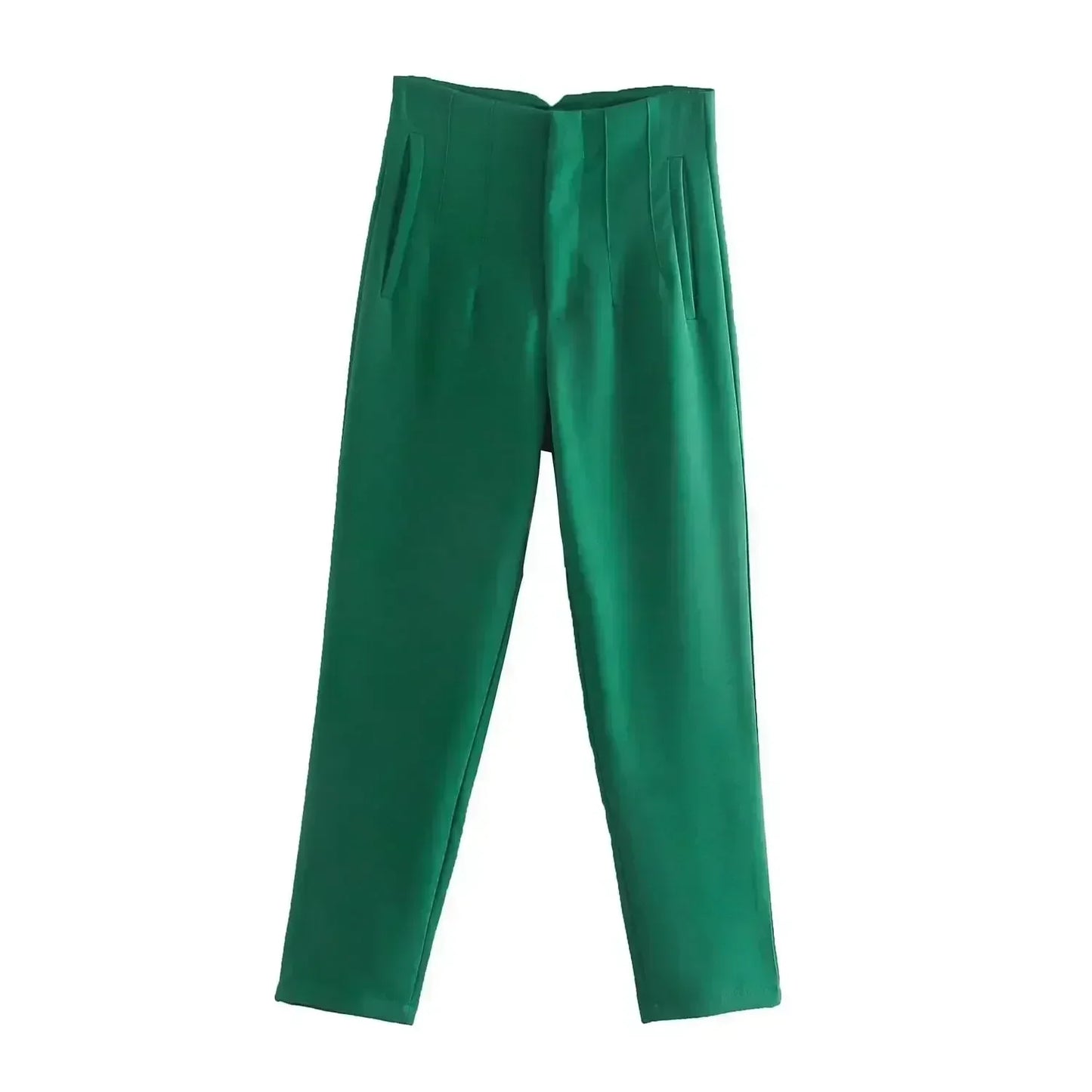 Woman Pants 2023 Chic Fashion Office Wear Pants For Women Vintage High Waist Zipper Fly Female Ankle Trousers Mujer