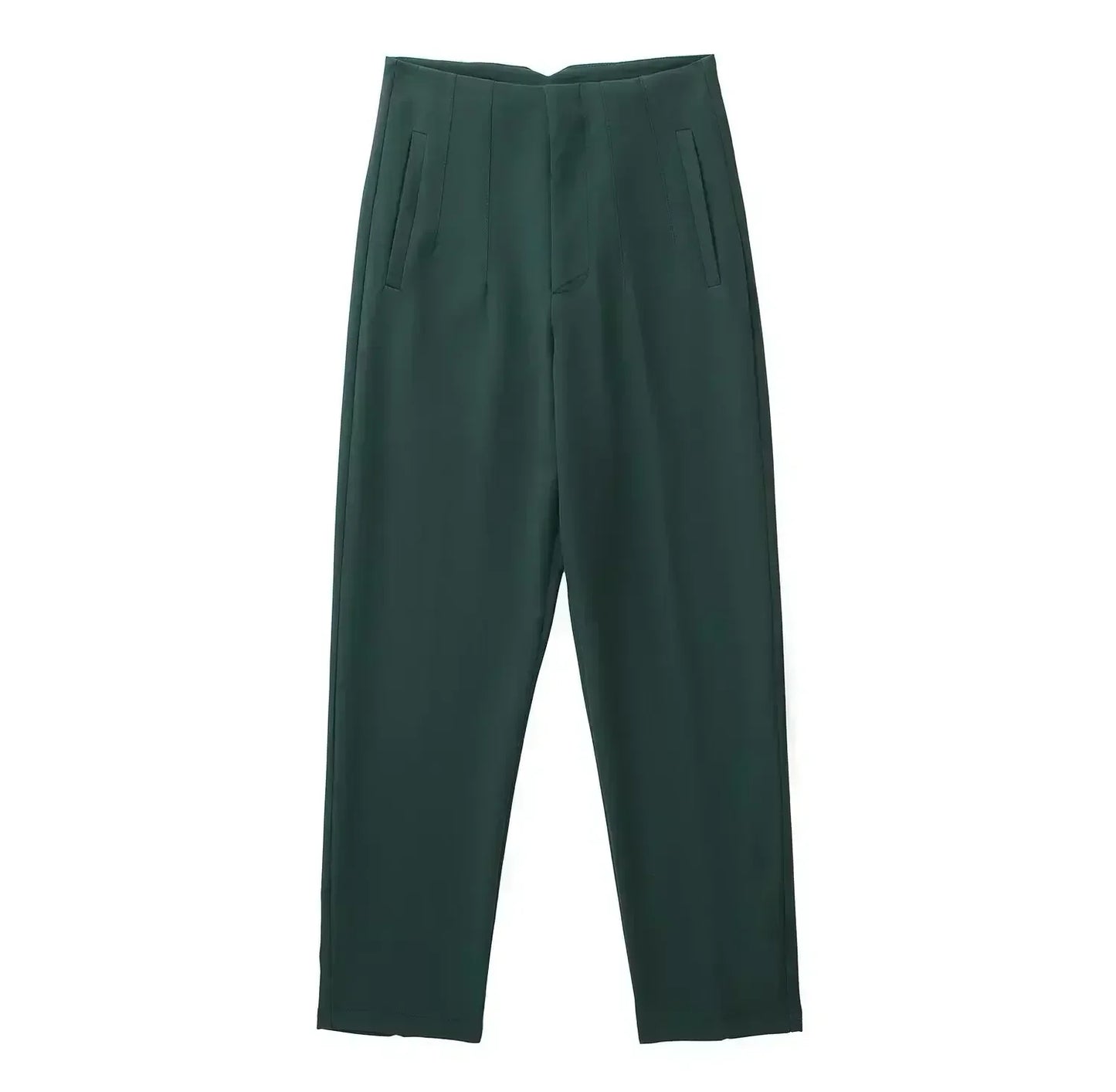 Woman Pants 2023 Chic Fashion Office Wear Pants For Women Vintage High Waist Zipper Fly Female Ankle Trousers Mujer