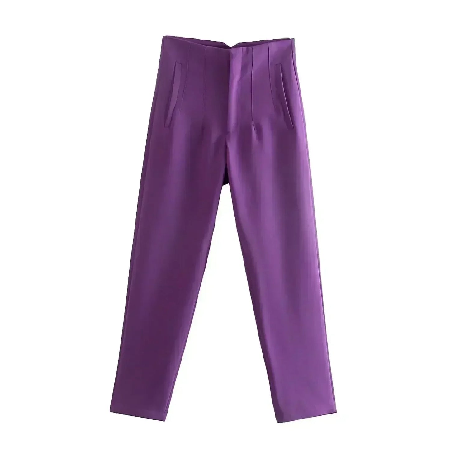 Woman Pants 2023 Chic Fashion Office Wear Pants For Women Vintage High Waist Zipper Fly Female Ankle Trousers Mujer