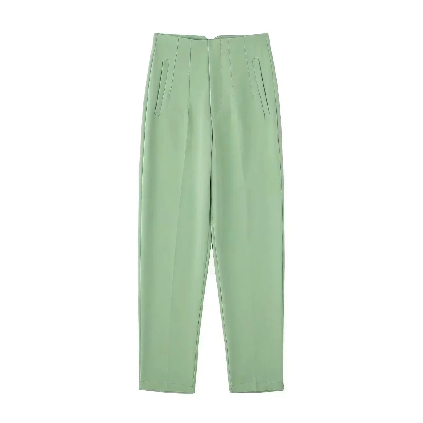 Woman Pants 2023 Chic Fashion Office Wear Pants For Women Vintage High Waist Zipper Fly Female Ankle Trousers Mujer