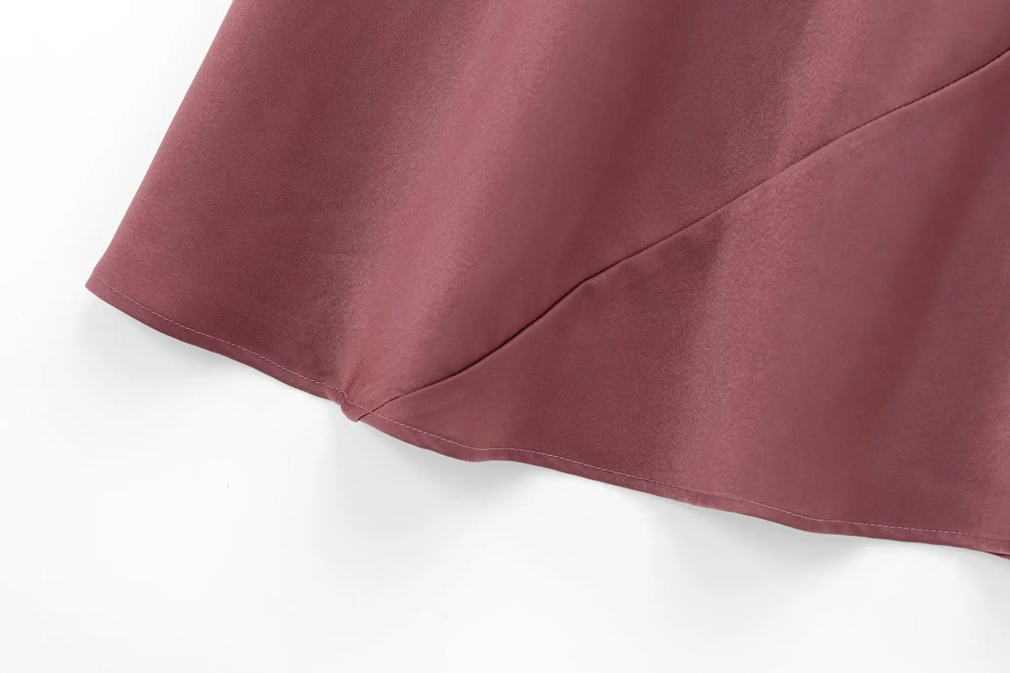 Women's new Chic fashion multi-color slim casual satin texture asymmetric MIDI skirt retro elastic waist women's skirt Mujer