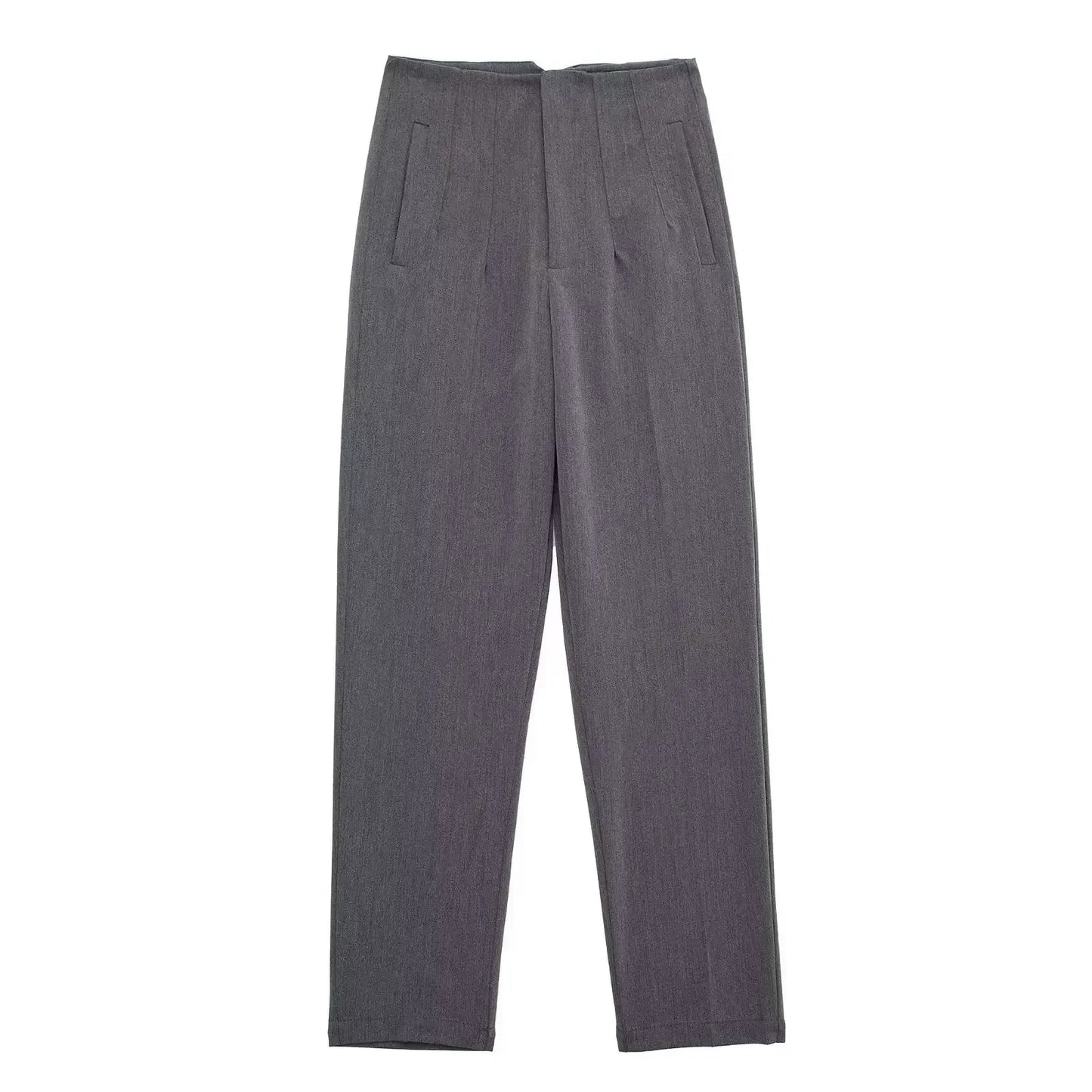 Woman Pants 2023 Chic Fashion Office Wear Pants For Women Vintage High Waist Zipper Fly Female Ankle Trousers Mujer