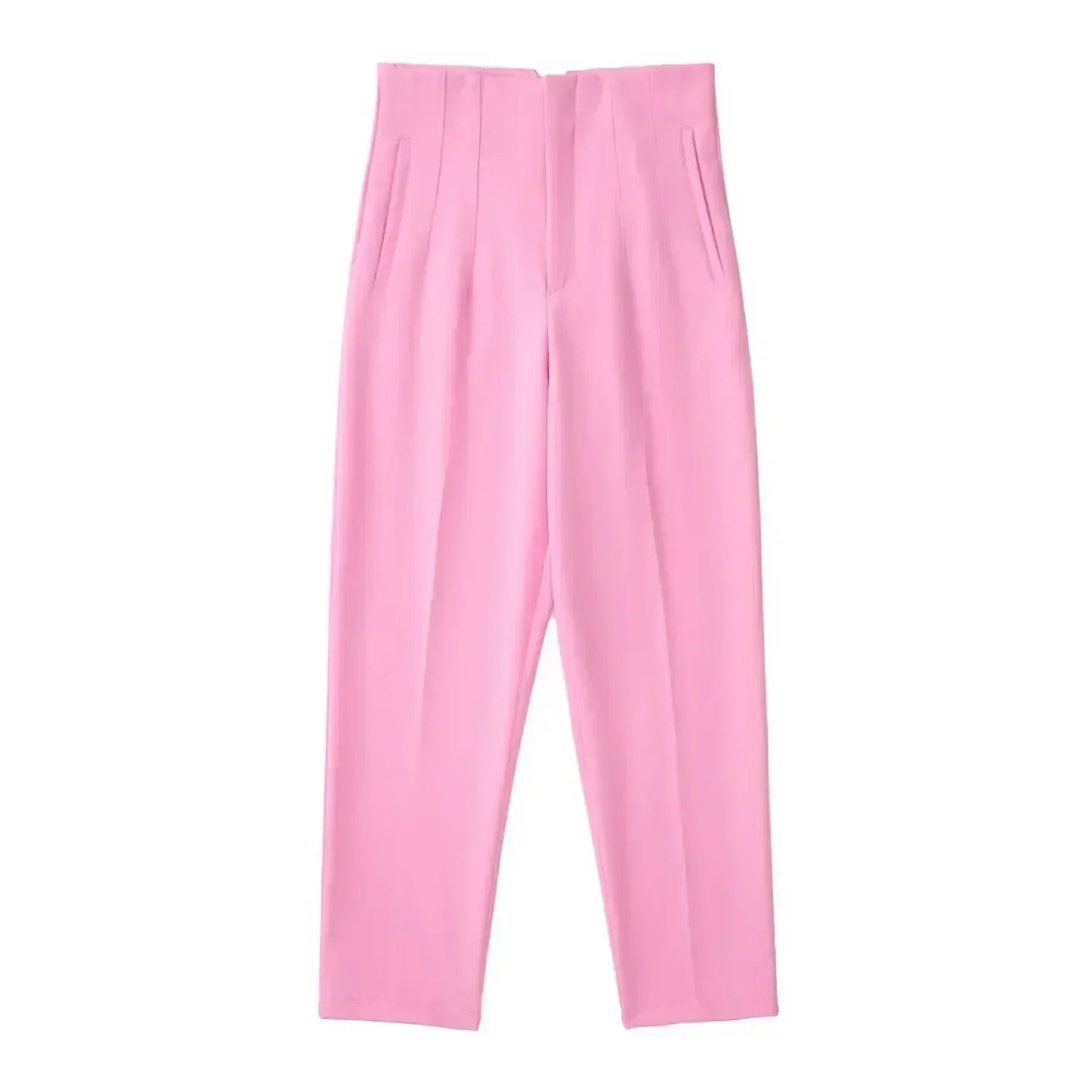 Woman Pants 2023 Chic Fashion Office Wear Pants For Women Vintage High Waist Zipper Fly Female Ankle Trousers Mujer