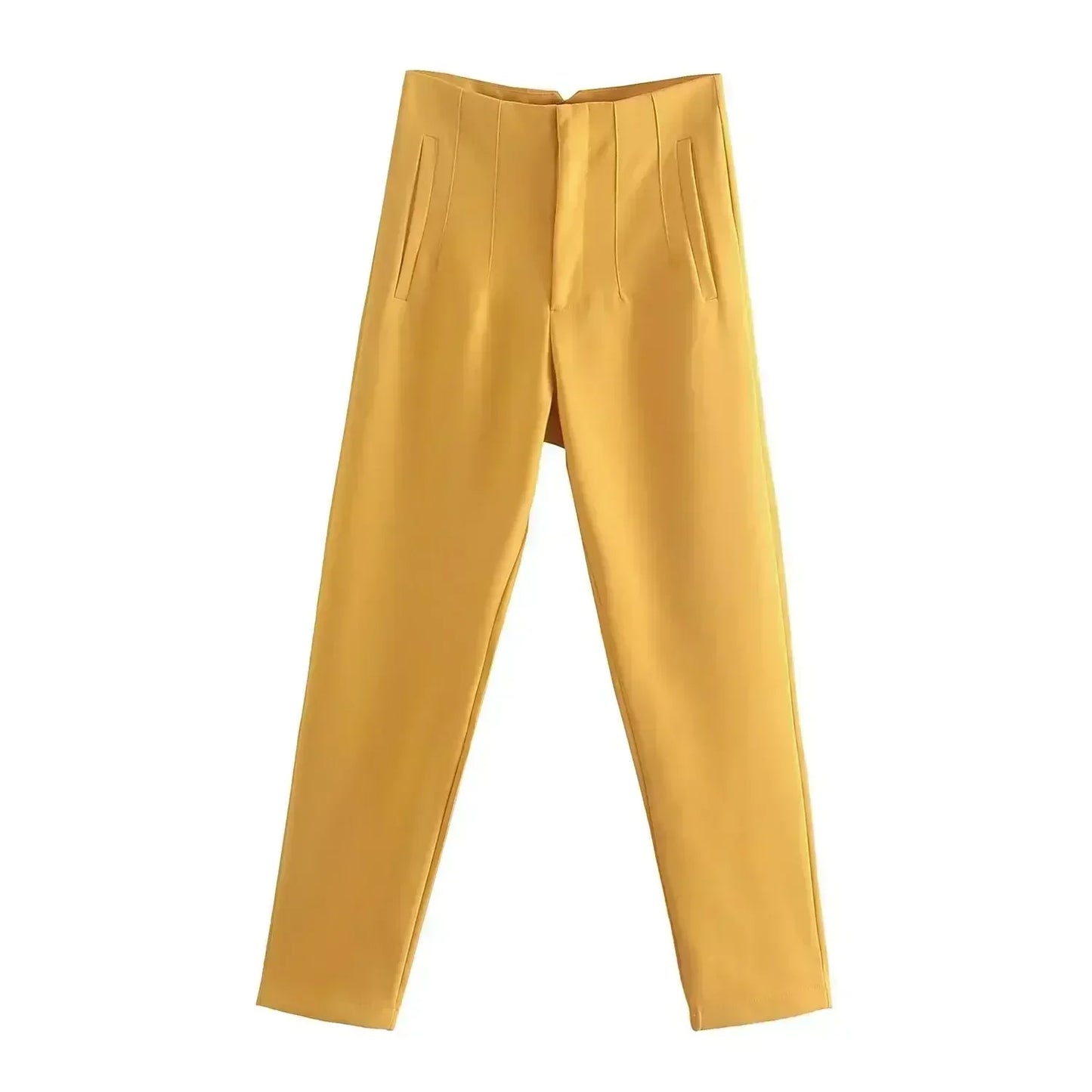 Woman Pants 2023 Chic Fashion Office Wear Pants For Women Vintage High Waist Zipper Fly Female Ankle Trousers Mujer