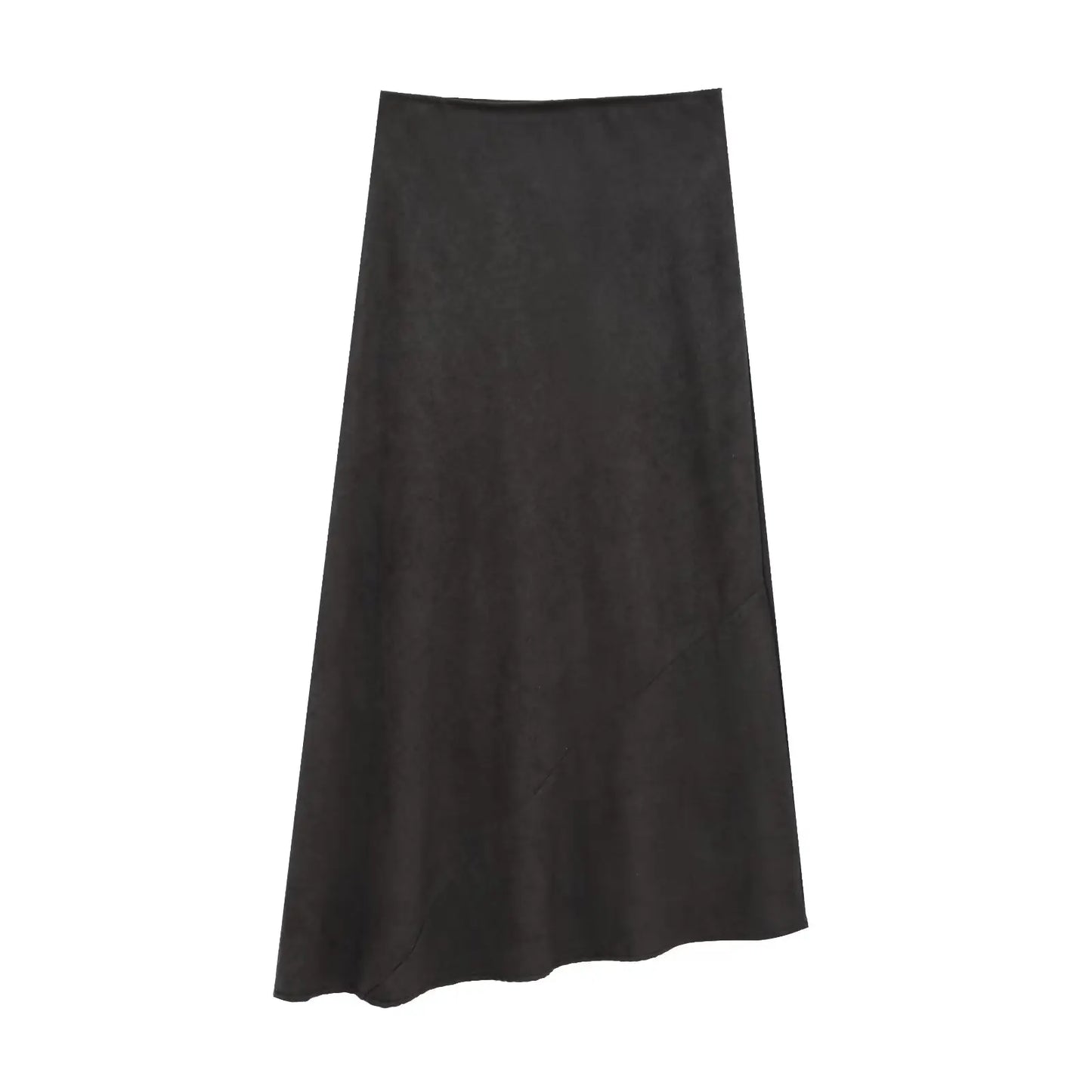 Women's new Chic fashion multi-color slim casual satin texture asymmetric MIDI skirt retro elastic waist women's skirt Mujer