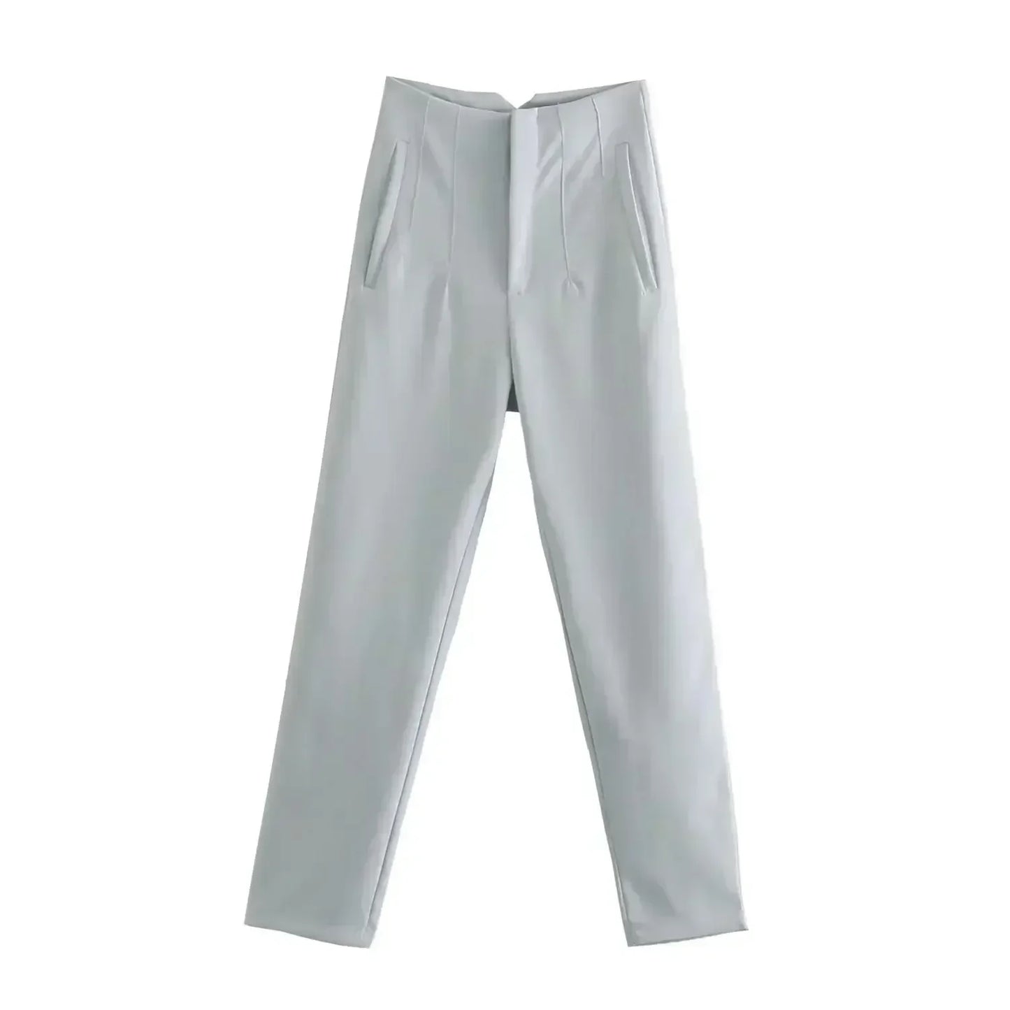 Woman Pants 2023 Chic Fashion Office Wear Pants For Women Vintage High Waist Zipper Fly Female Ankle Trousers Mujer